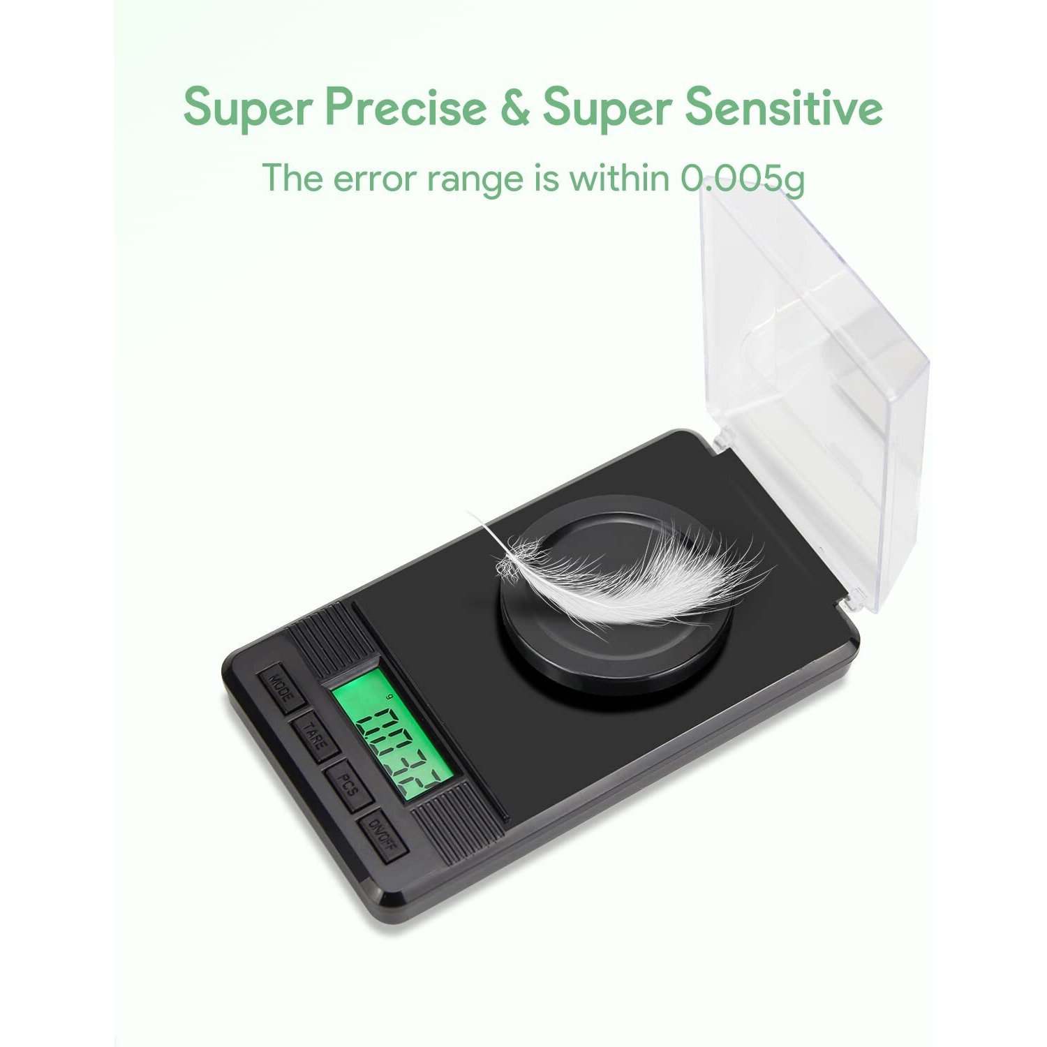Milligram Scale (50G/ 0.001G) - Mg/Gram Scale, Precision Digital Pocket Kitchen Scale For Powder Medicine/Jewelry/Reloading/Herb(Including Batteries, Calibration Weights)