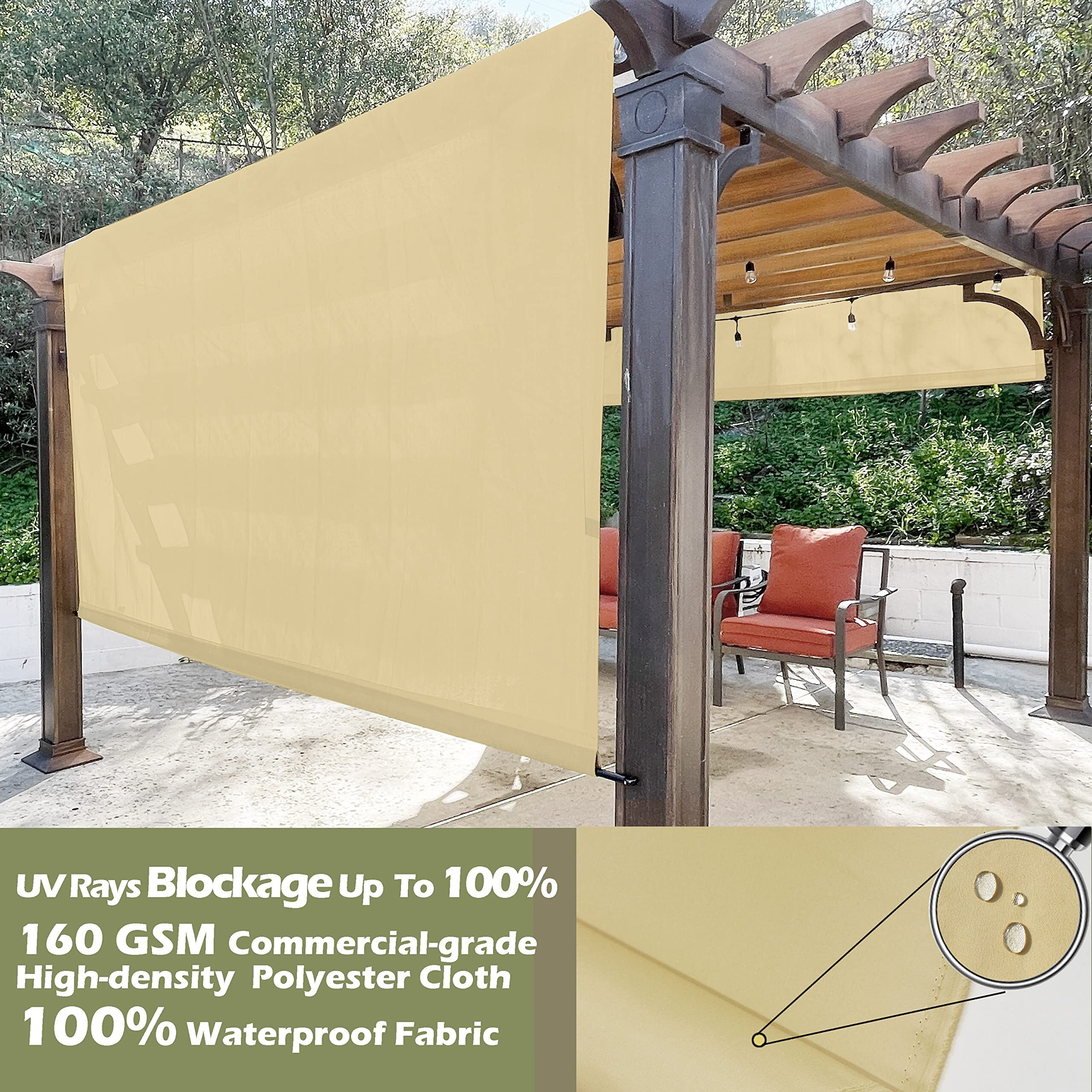 Alion Home Waterproof Pergola Covers - Pergola Replacement Canopy - Universal Replacement Canopy For Pergola (16' L X 10' W, Sand)