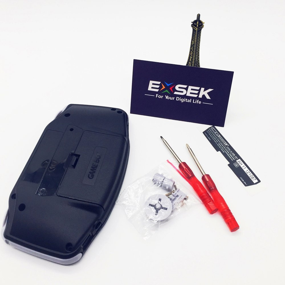 Exsek Solid Black Edition Gba Housing Shell Replacement Pack Compatible With Gameboy Advance (Solid Black)