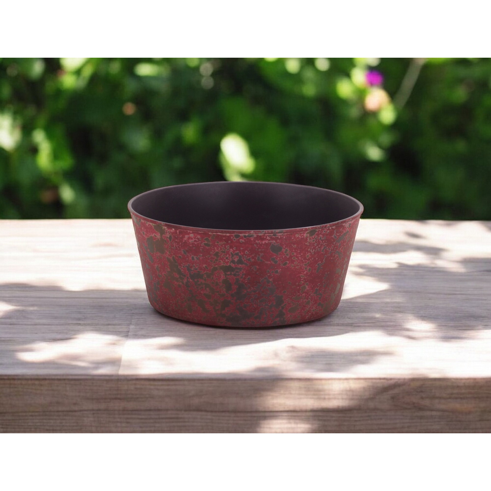 10"" Red Recycled Plastic Indoor Outdoor Round Pot Planter