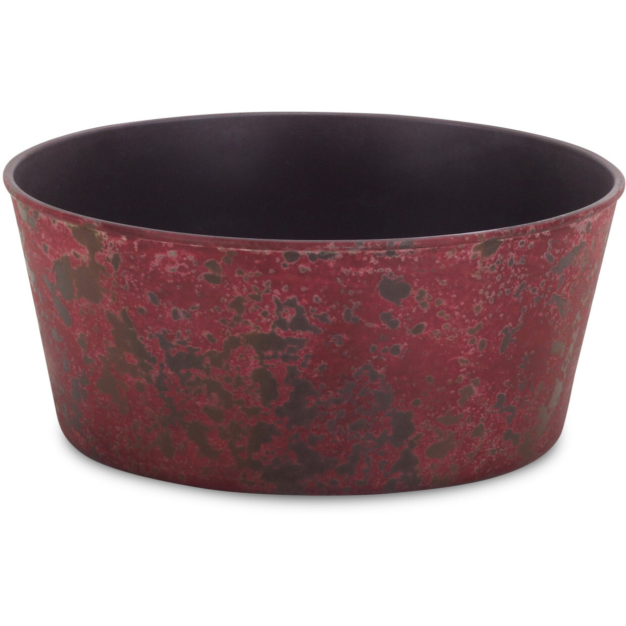 10"" Red Recycled Plastic Indoor Outdoor Round Pot Planter