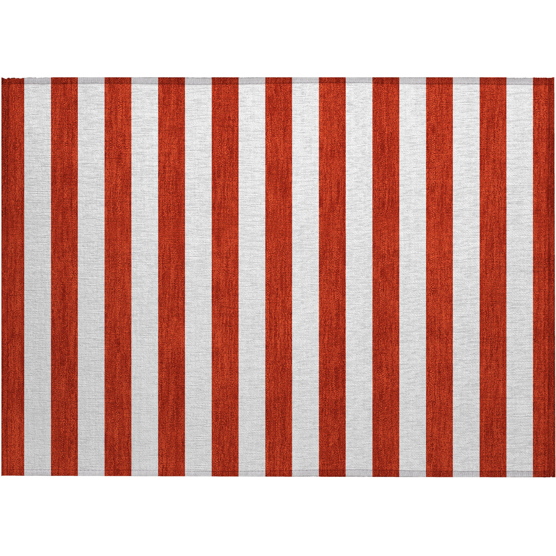 2' X 3' Red And White Striped Washable Non Skid Indoor Outdoor Area Rug