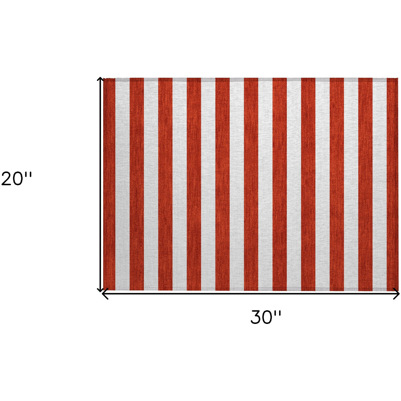 2' X 3' Red And White Striped Washable Non Skid Indoor Outdoor Area Rug