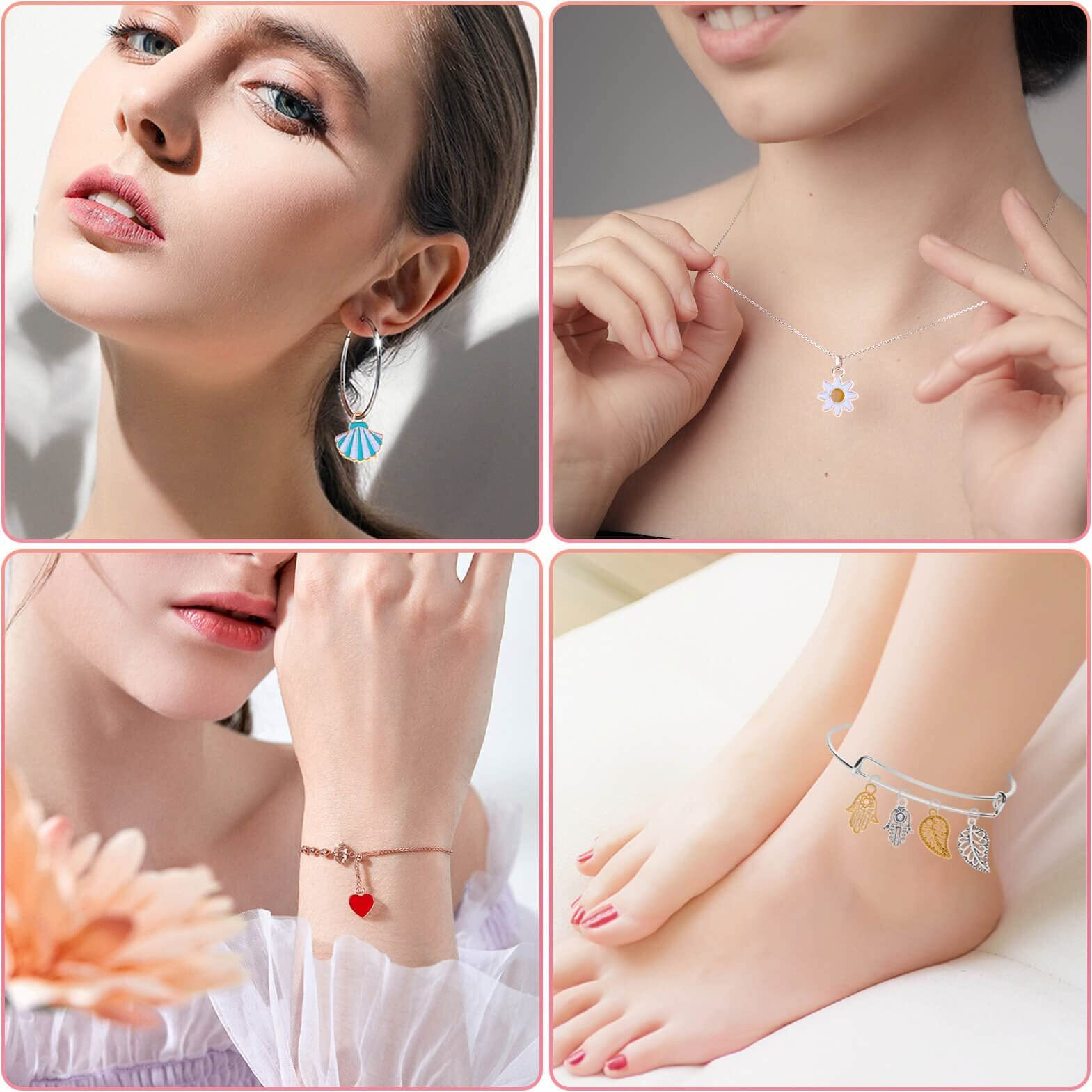 Mckanti 150Pcs Bracelet Charms, Silver Bracelet Gold Plated Enamel Charms Pendants For Necklace Bracelet Jewelry Making And Crafting.