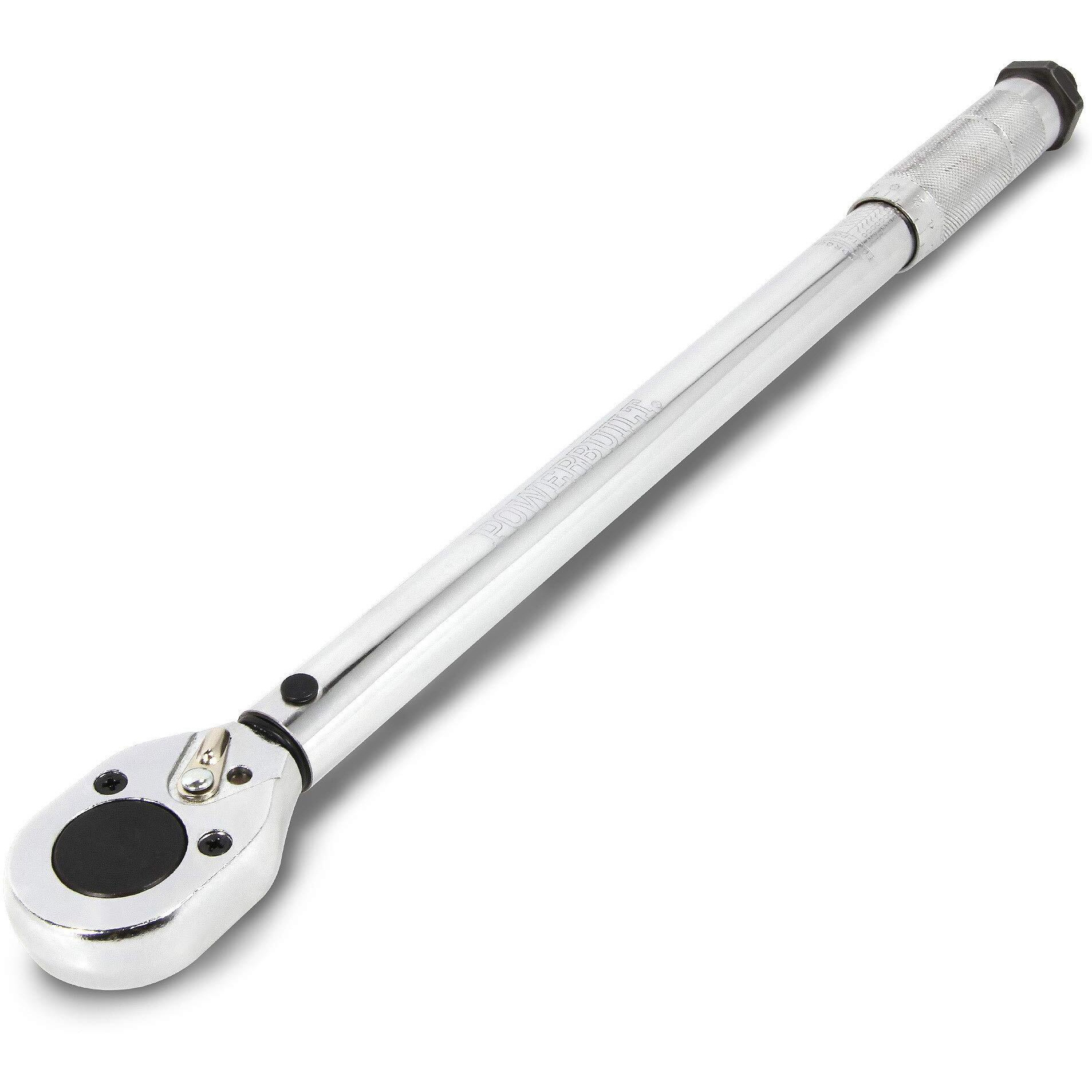 Powerbuilt Micrometer Torque Wrench, 1/2-Inch Drive, Reversible Ratchet Clicks, Lockable, 30 To 150 Foot Pound Range - 644999
