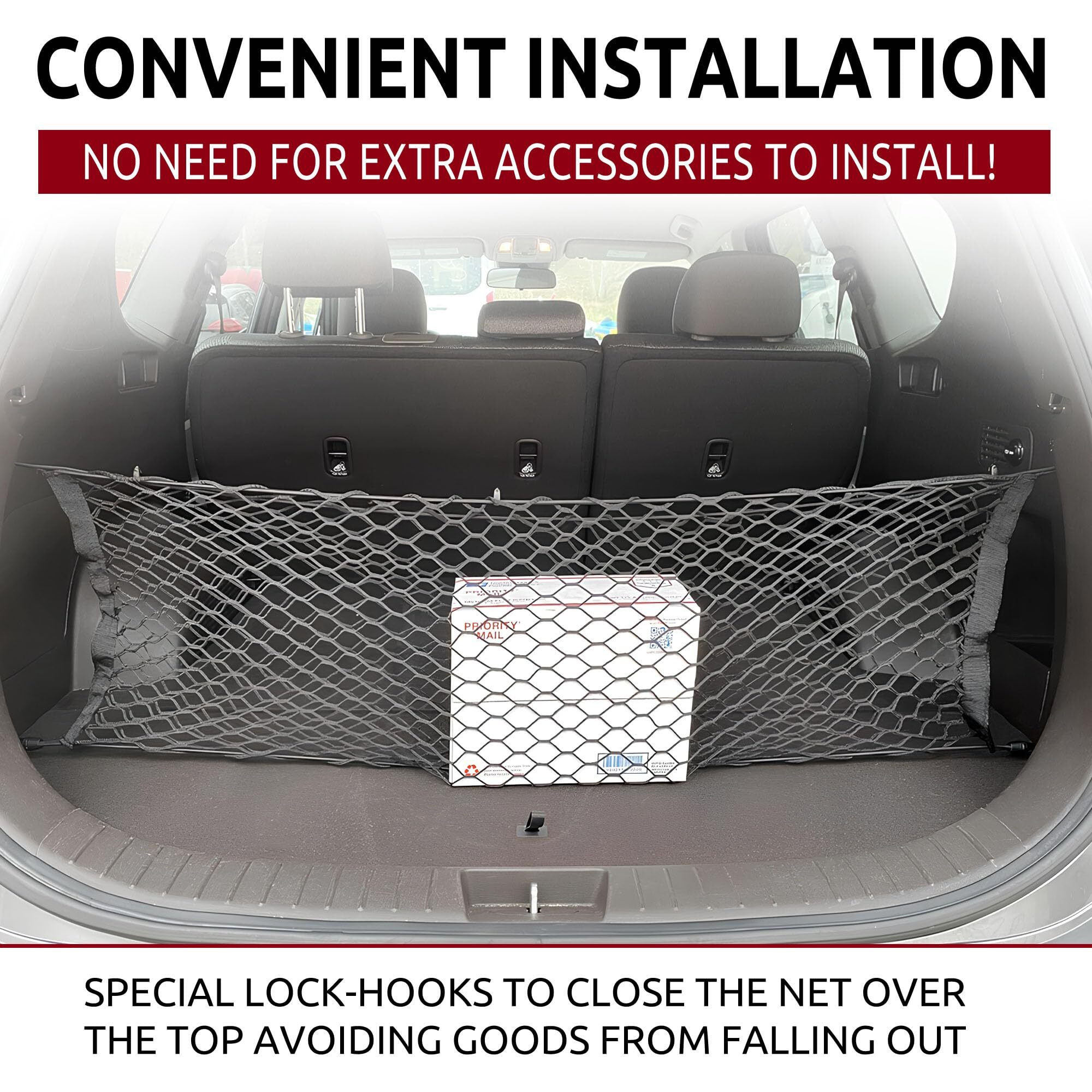 Envelope Style Trunk Cargo Net For Hyundai Santa Fe 2013 2014 2015 2016 2017 2018 2019 New