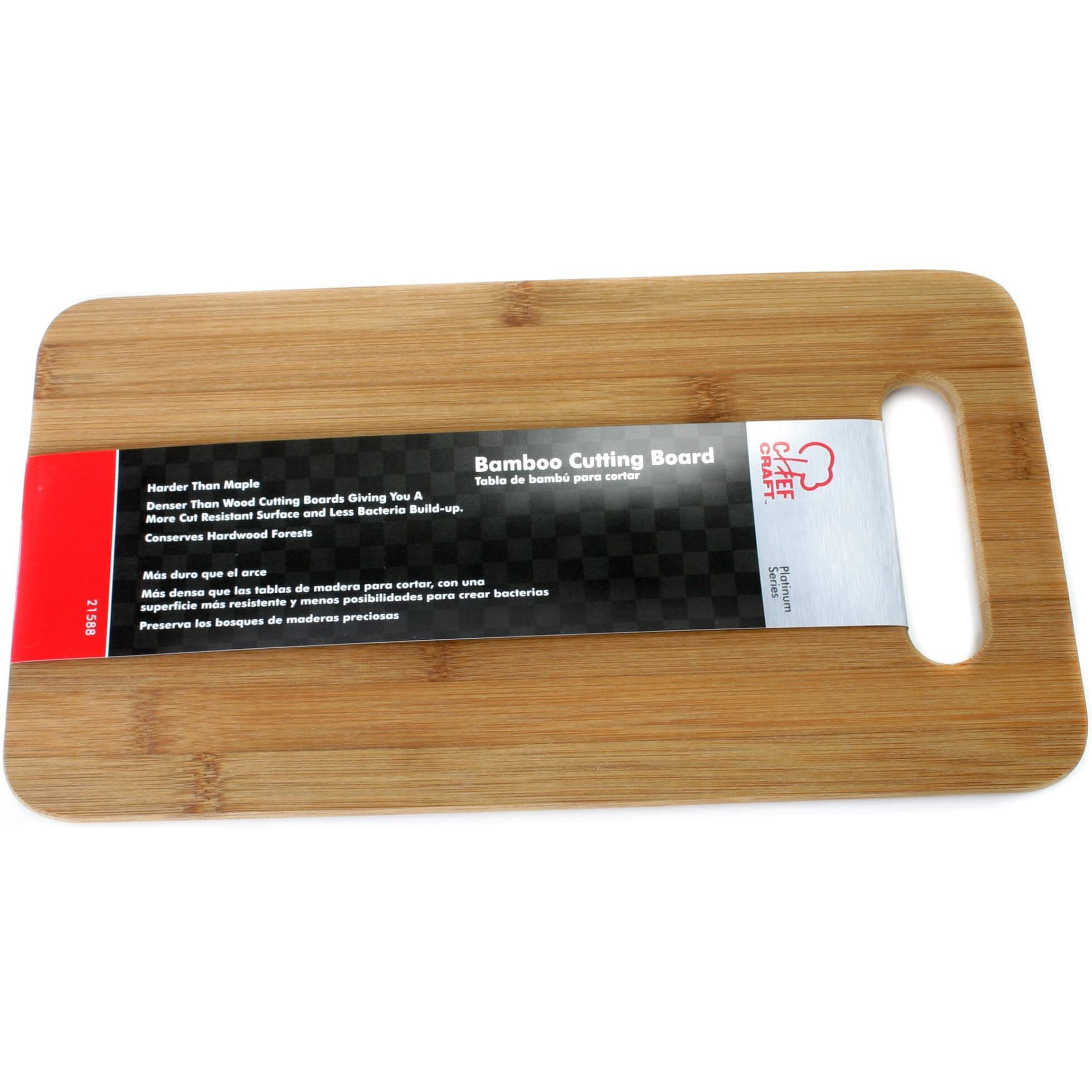 Chef Craft Classic Bamboo Cutting Board, 7.5 X 14 Inch, Natural