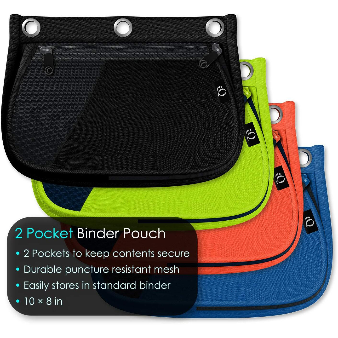 Ischolar Iq Expandable Pencil Pouch, 2 Pockets, 3-Hole Pouch, Color Will Vary (55020)