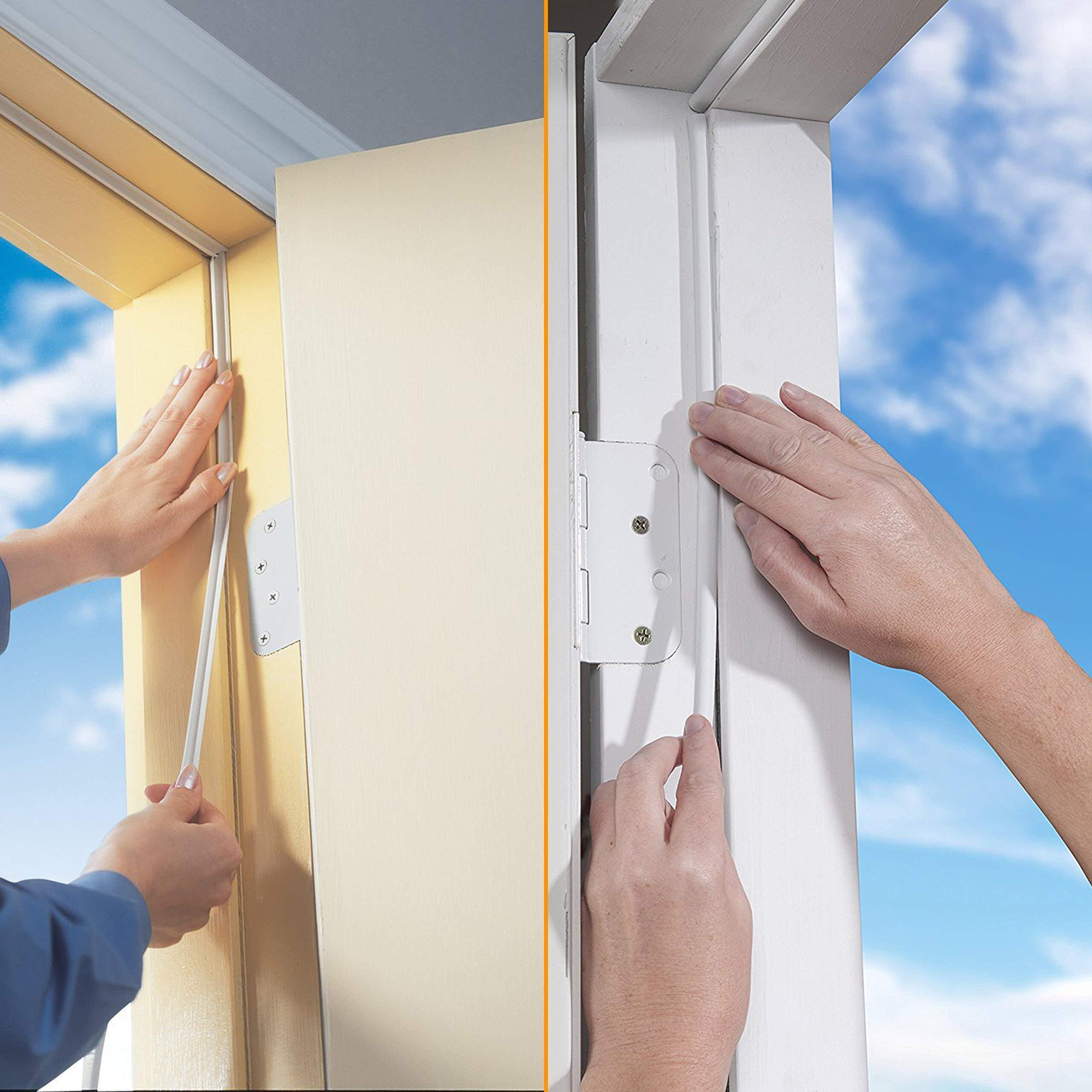 Soundproof Weather Stripping Door Kit - White - Fully Seal 360 With 39Ft Self Adhesive Weatherstrips & 43.3    Door Sweep - Wind, Dust, Draft & Insect Proof