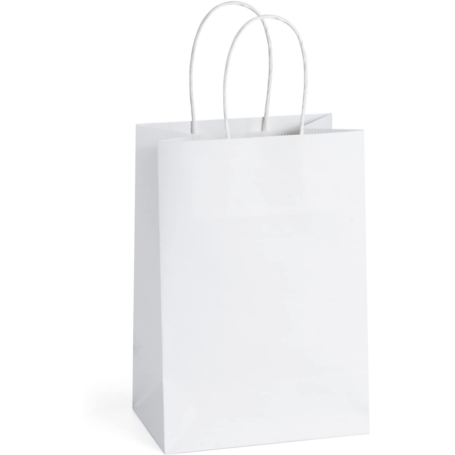 Bagdream Small Paper Gift Bags 50Pcs 5.25X3X8 Inches Kraft Paper Bags Party Favor Bags Shopping Bags Kraft Bags White Paper Gift Bags With Handles Bulk