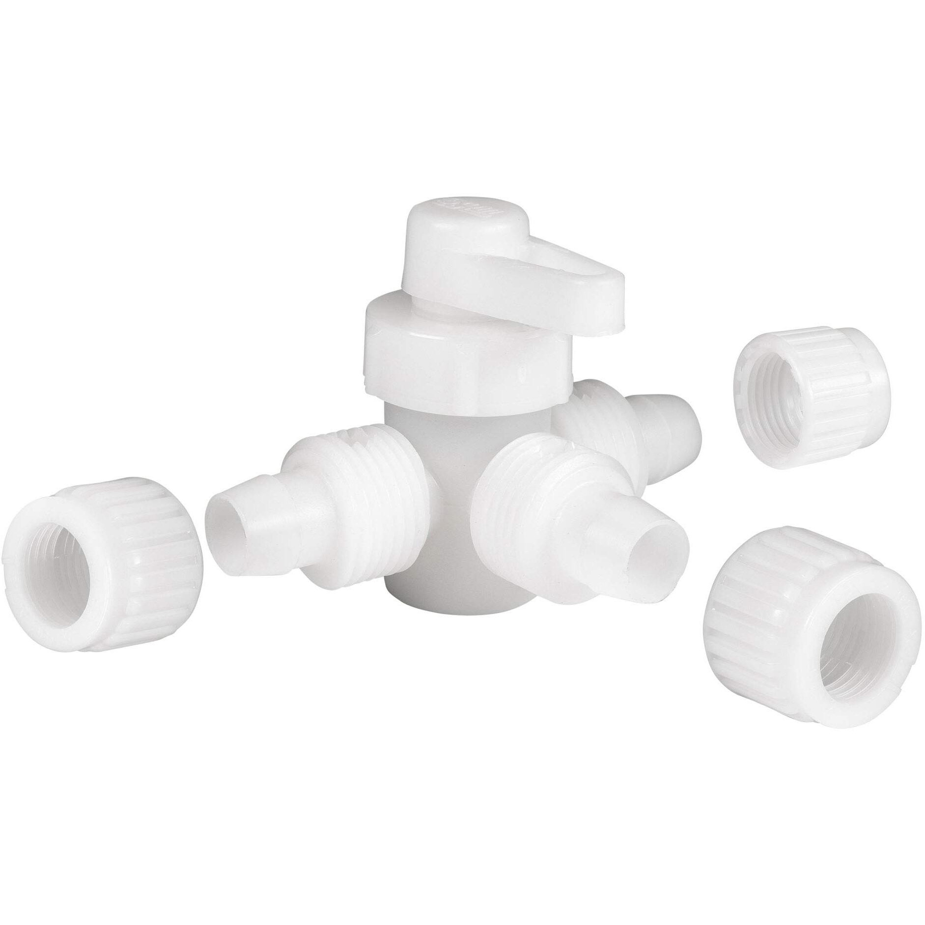 Recpro Rv Plumbing Hardware | 06910 | 3-Way 1/2&quot&quot Compression Fitting Directional/Bypass Valve | Pex Pipe/Tubing Fittings (2 Fittings)