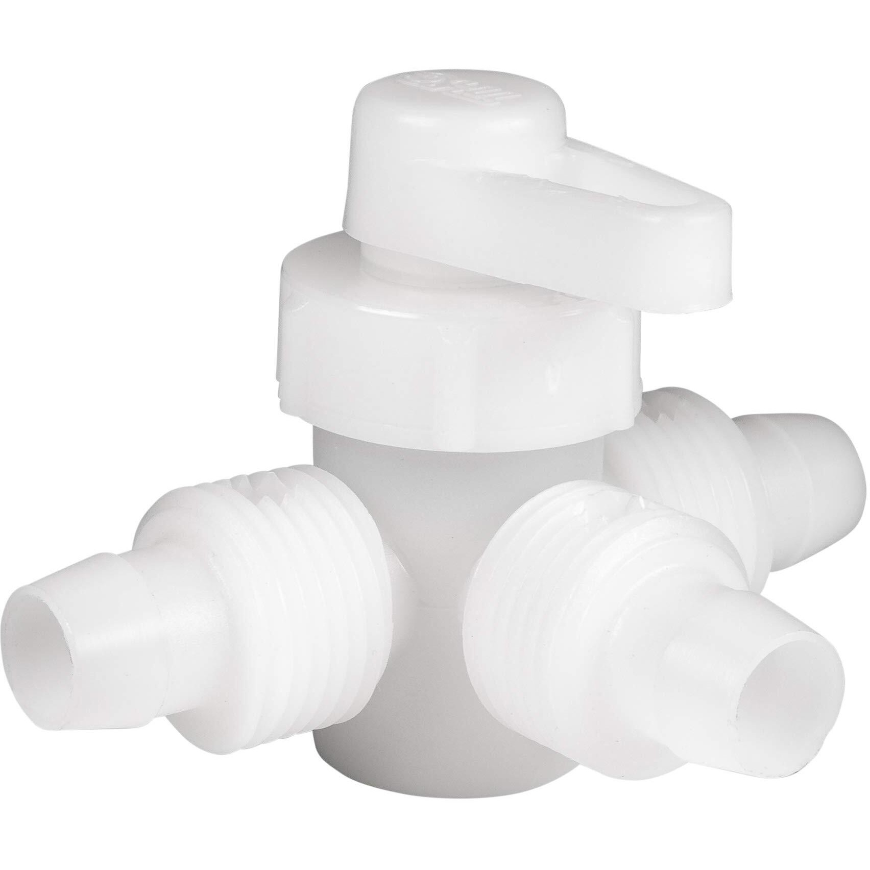 Recpro Rv Plumbing Hardware | 06910 | 3-Way 1/2&quot&quot Compression Fitting Directional/Bypass Valve | Pex Pipe/Tubing Fittings (2 Fittings)