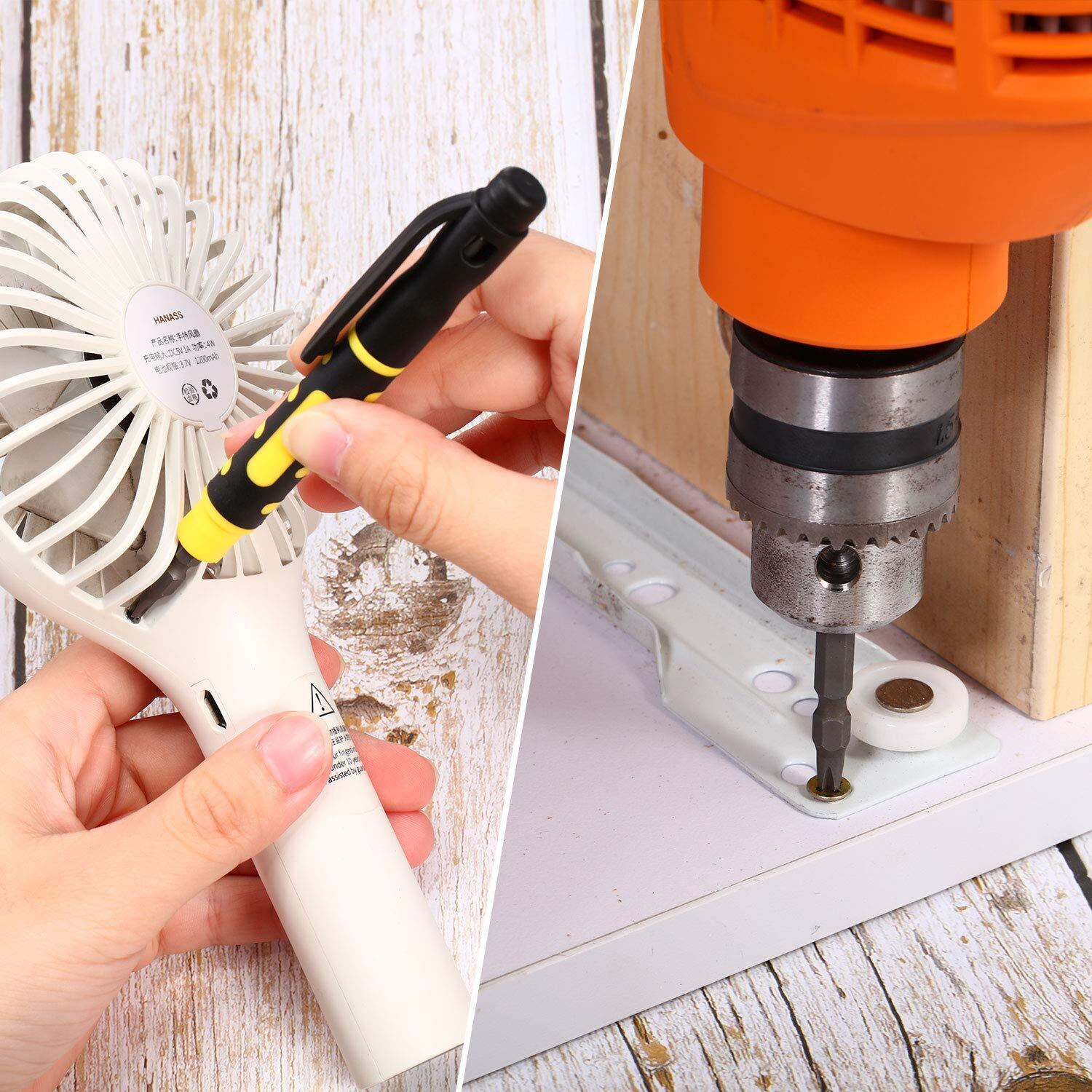 4 Pieces Pocket Screwdriver 4 In 1 Pen Screwdriver Multipurpose Portable Screwdriver Crossing Flathead Screwdriver For Repairing