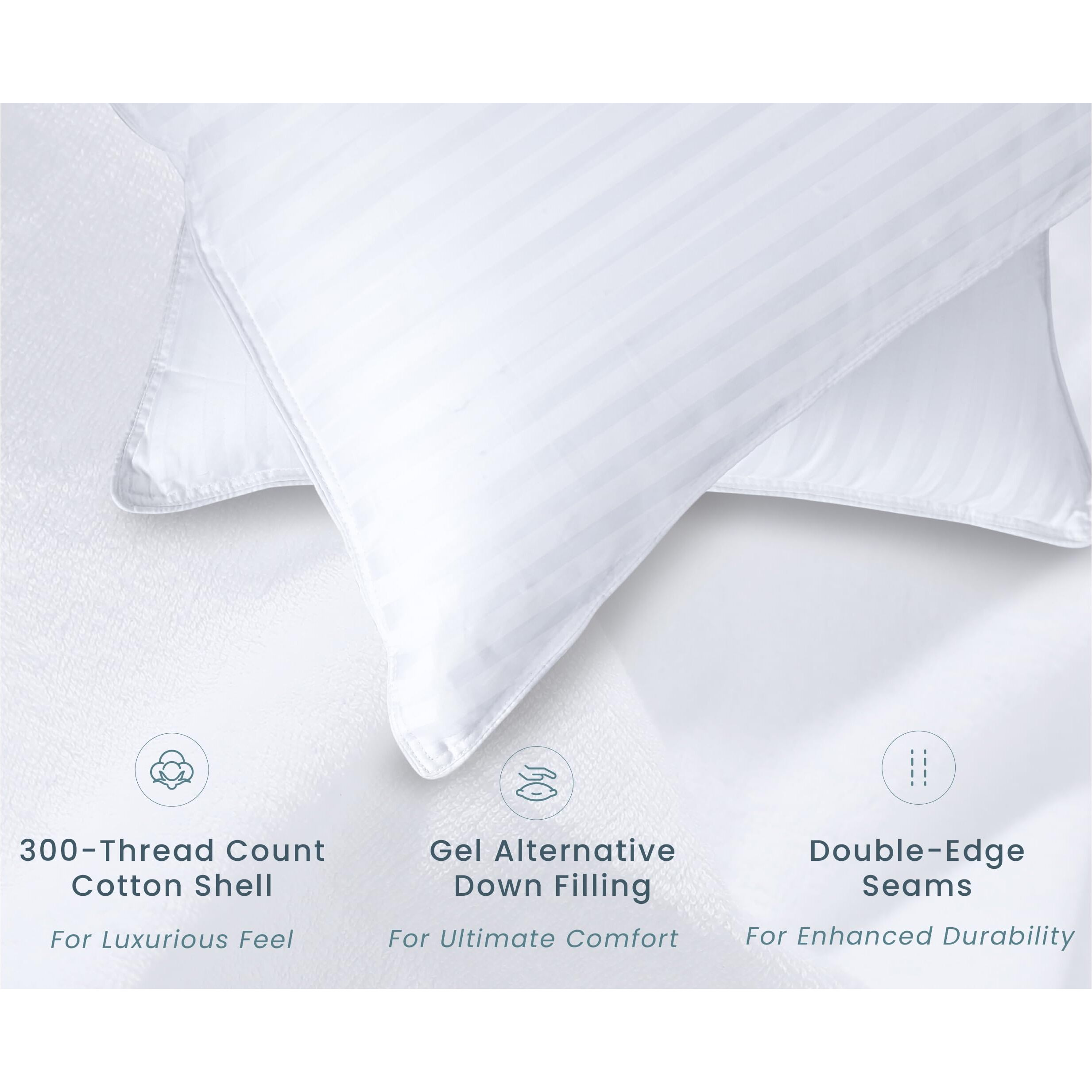 Threadmill Bed Pillows Queen Size Set Of 2 | Soft Down Alternative Cooling Bed Pillow For Sleeping | Soft Pillows For Bed | 20X30 Hotel Pillow, Queen Pillows 2 Pack For Back, Stomach Or Side Sleepers