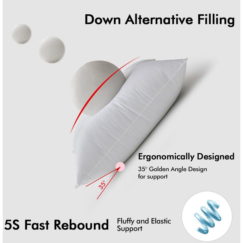 Miulee 24X24 Down Alternative Pillow Insert Euro Decorative Throw Pillow 24 Inch Body Pillow Bed Sleeping Pillow Ultra Soft Fluffy Pillow Form For Sofa Couch Bed