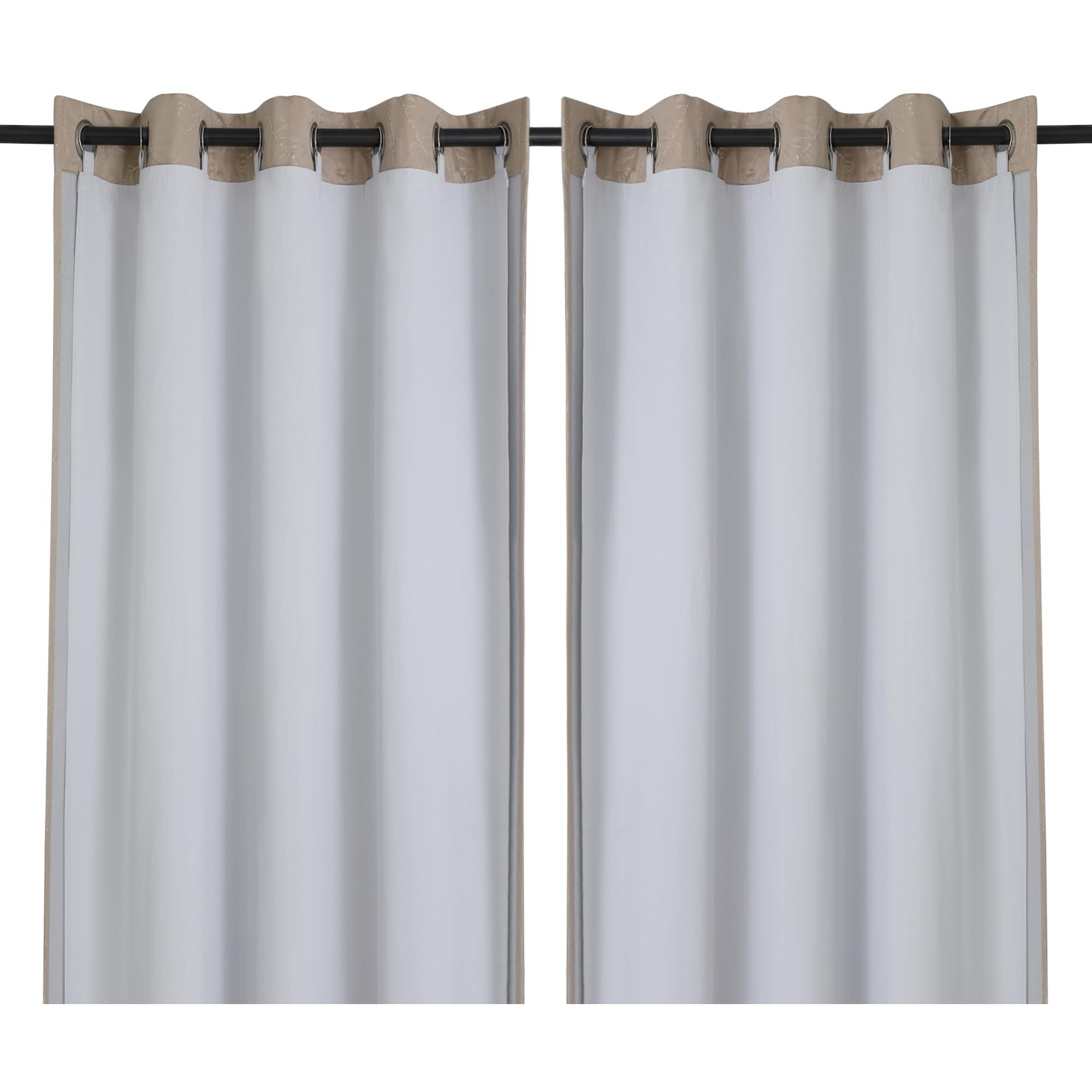 Chyhomenyc 2 Panels 100% Blackout Curtain Liners, 100% Darkening Thermal Insulated Blackout Liner For 84 Inch Curtains, Each 50"" Wx80 L, 2 Liners Per Set With 17 Pieces Rings