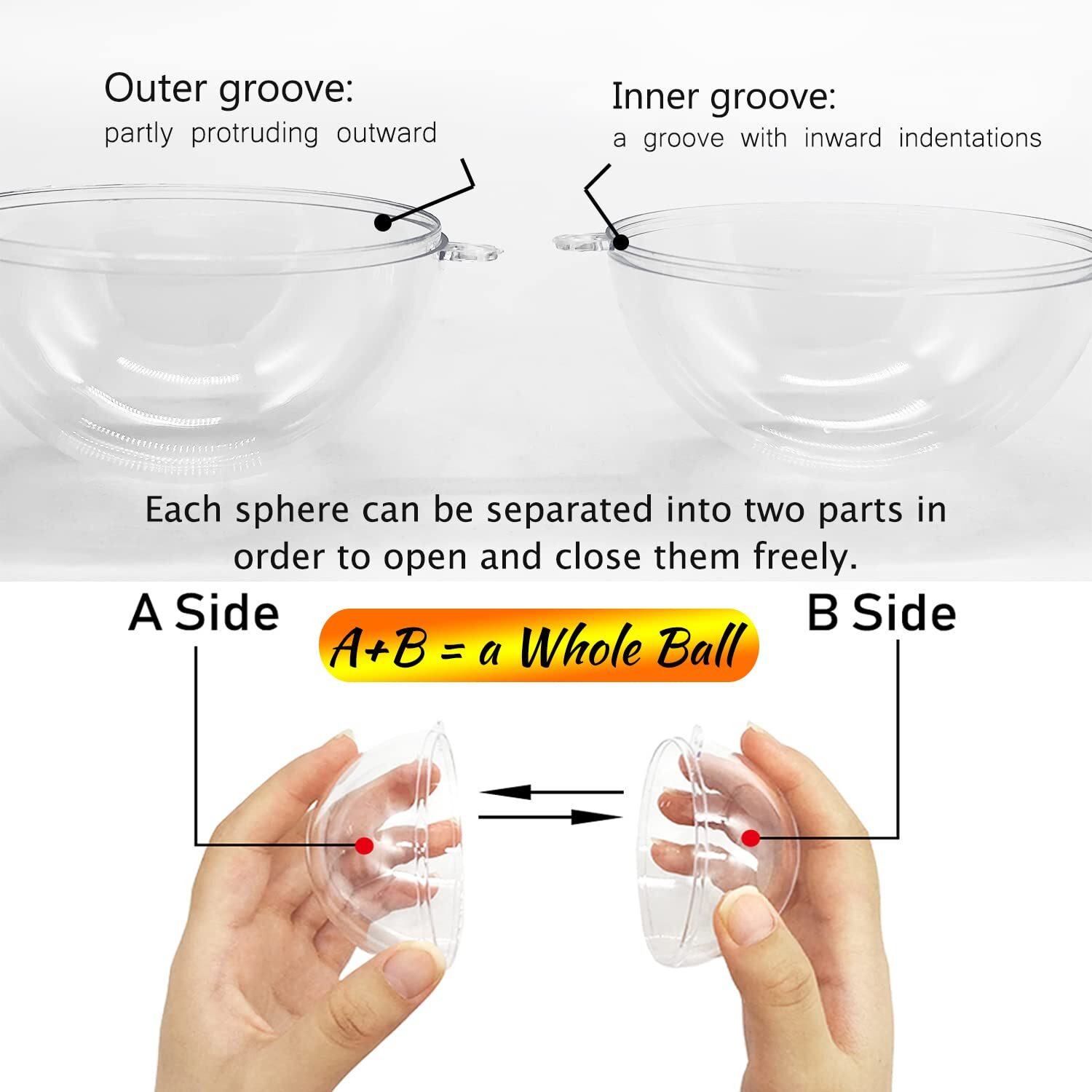 40 Pcs Clear Christmas Ornaments Balls,Hollow Sphere With 4 Size,Transparent Plastic Fillable Ball Ornament For Xmas Tree,Home Decoration,Wedding,Party(1.57 In,1.96 In,2.36 In,2.76 In)
