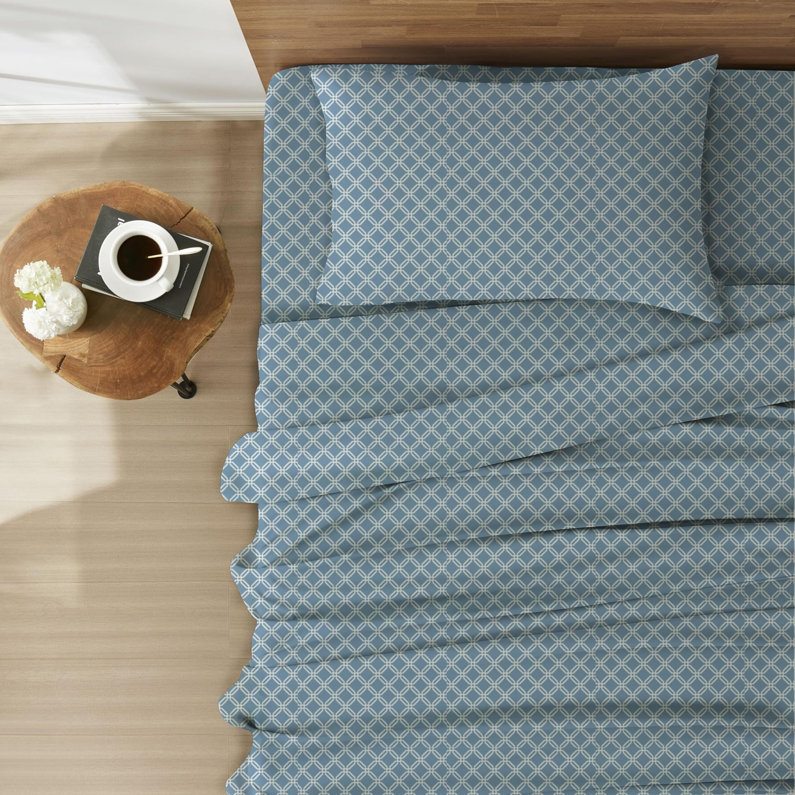 Bliss Casa 4 Piece 100% Cotton Flannel Sheet Set Queen - High Gsm Deep Pockets, Warm Breathable Flannel Sheet Set. Flannel Bed Set Includes 1 Flat Sheet, 1 Fitted Sheet & 2 Pillowcases (Gossard)