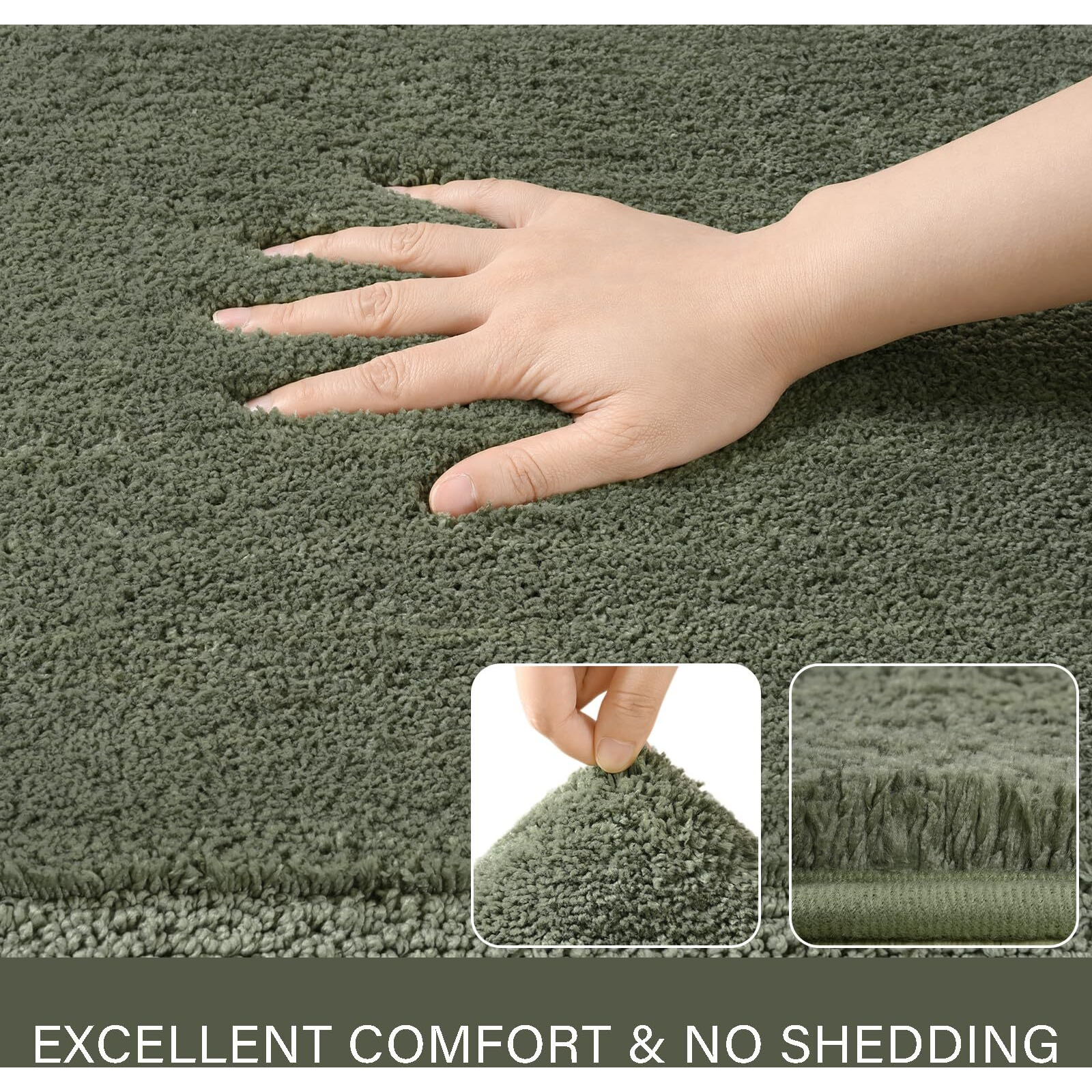 Lochas Bathroom Rug Set Sage Green, Soft Bath Rug Set 2 Piece Set, Toilet Mat U-Shaped 20X20 And 34X20 Bathroom Rugs, Quickly Dry Mats For Bathroom, Tub, Washable, Super Absorbent Floor Mat