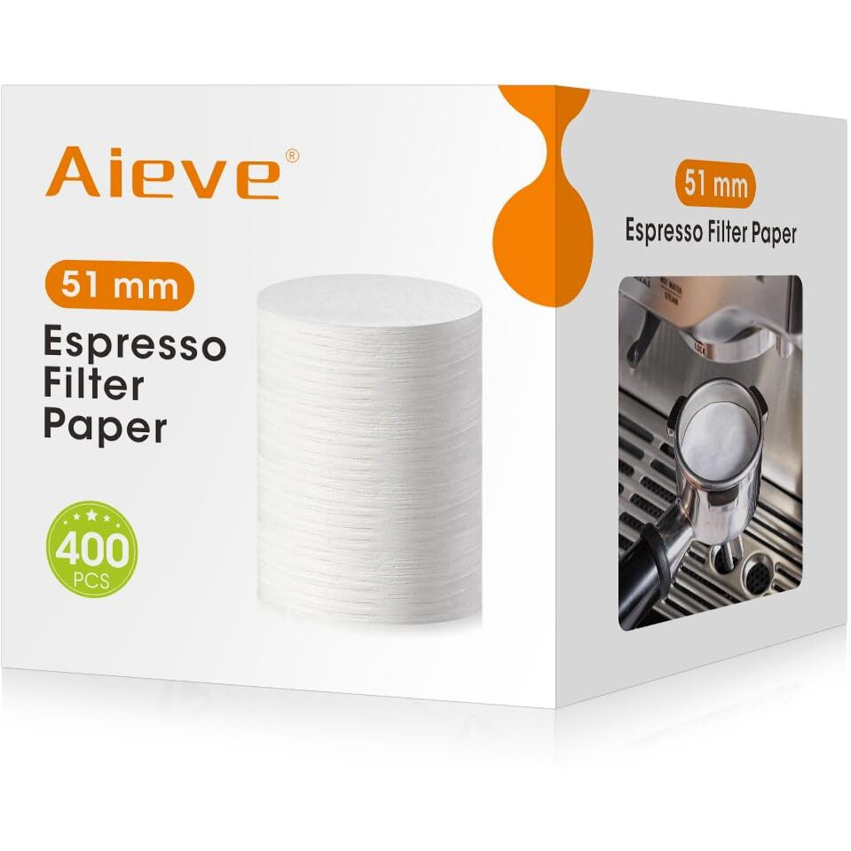 Aieve Espresso Paper Filter Compatible With Breville Barista Espresso Coffee Maker, 400 Pcs 51 Mm Espresso Filter Puck Screen Portafilter Paper