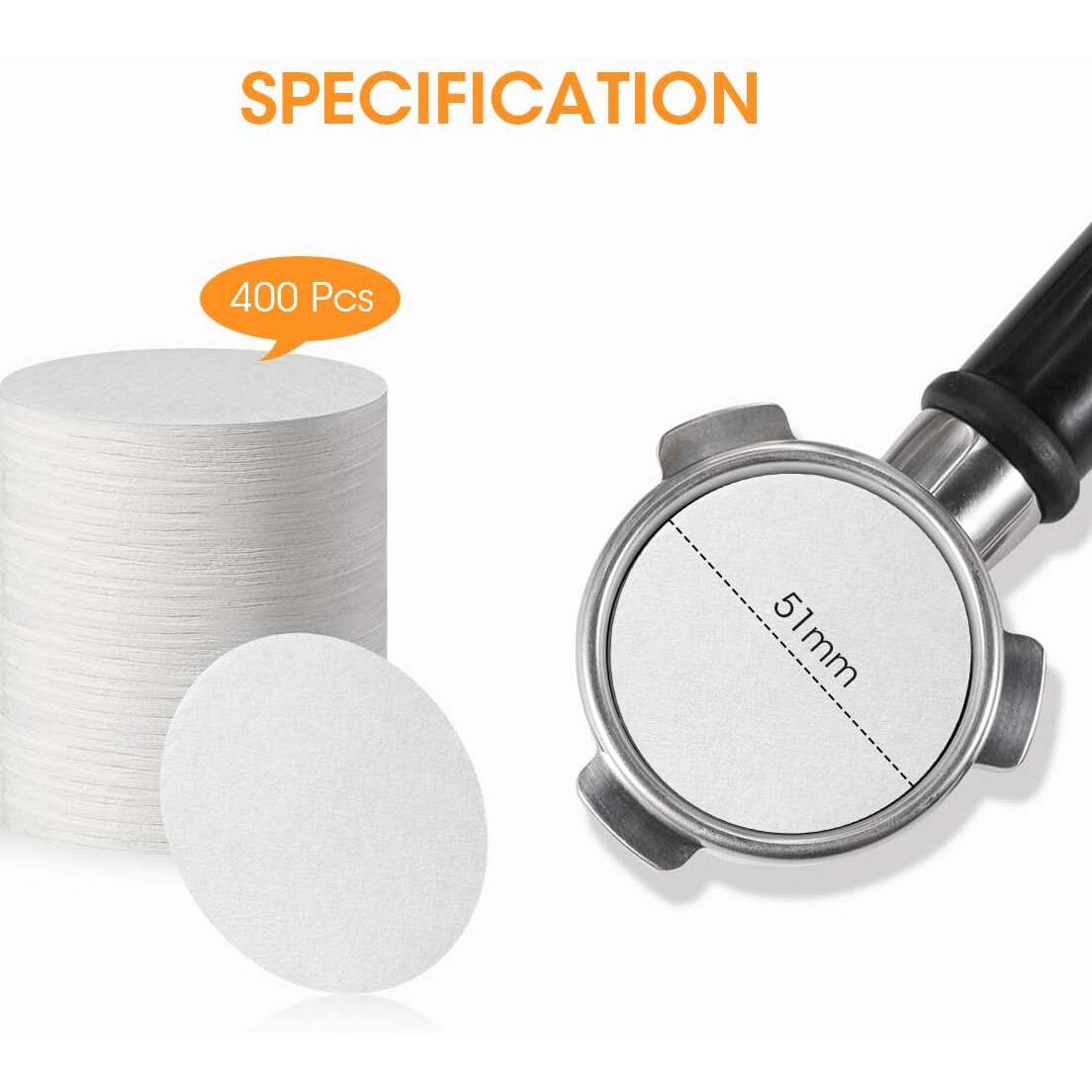 Aieve Espresso Paper Filter Compatible With Breville Barista Espresso Coffee Maker, 400 Pcs 51 Mm Espresso Filter Puck Screen Portafilter Paper