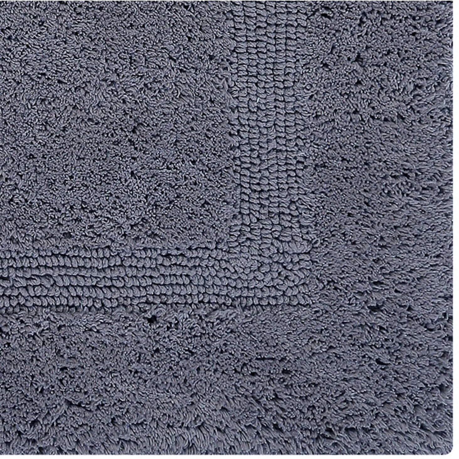 Better Trends 100% Cotton Lux Collection Bath Mats, Gray Bath Mat - Tufted, Reversible & Absorbent & Machine Washable Bath Mats For Bathroom Floor, Shower & Sink Bath Mat Rug, 17"" X 24""