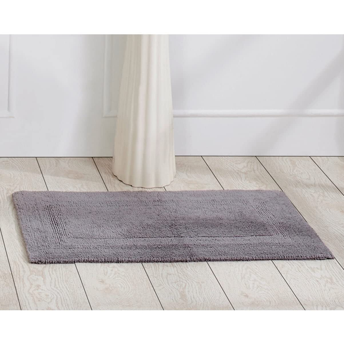 Better Trends 100% Cotton Lux Collection Bath Mats, Gray Bath Mat - Tufted, Reversible & Absorbent & Machine Washable Bath Mats For Bathroom Floor, Shower & Sink Bath Mat Rug, 17"" X 24""