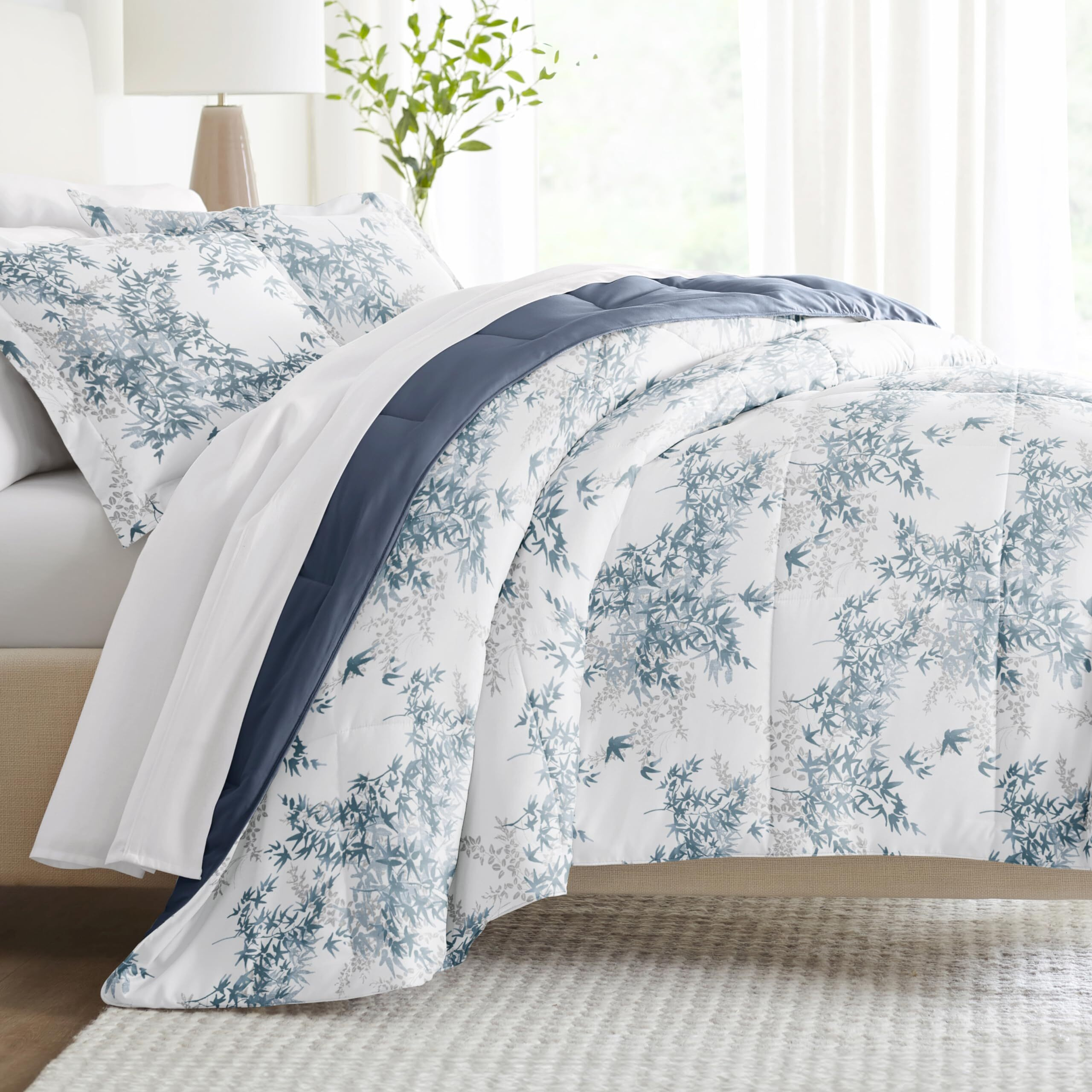 Linen Market Reversible Queen Size Comforter Set (3 Piece) - Soft And Lightweight Down Alternative Comforter Queen Set - This Includes Your Queen Comforter And 2 Pillow Shams