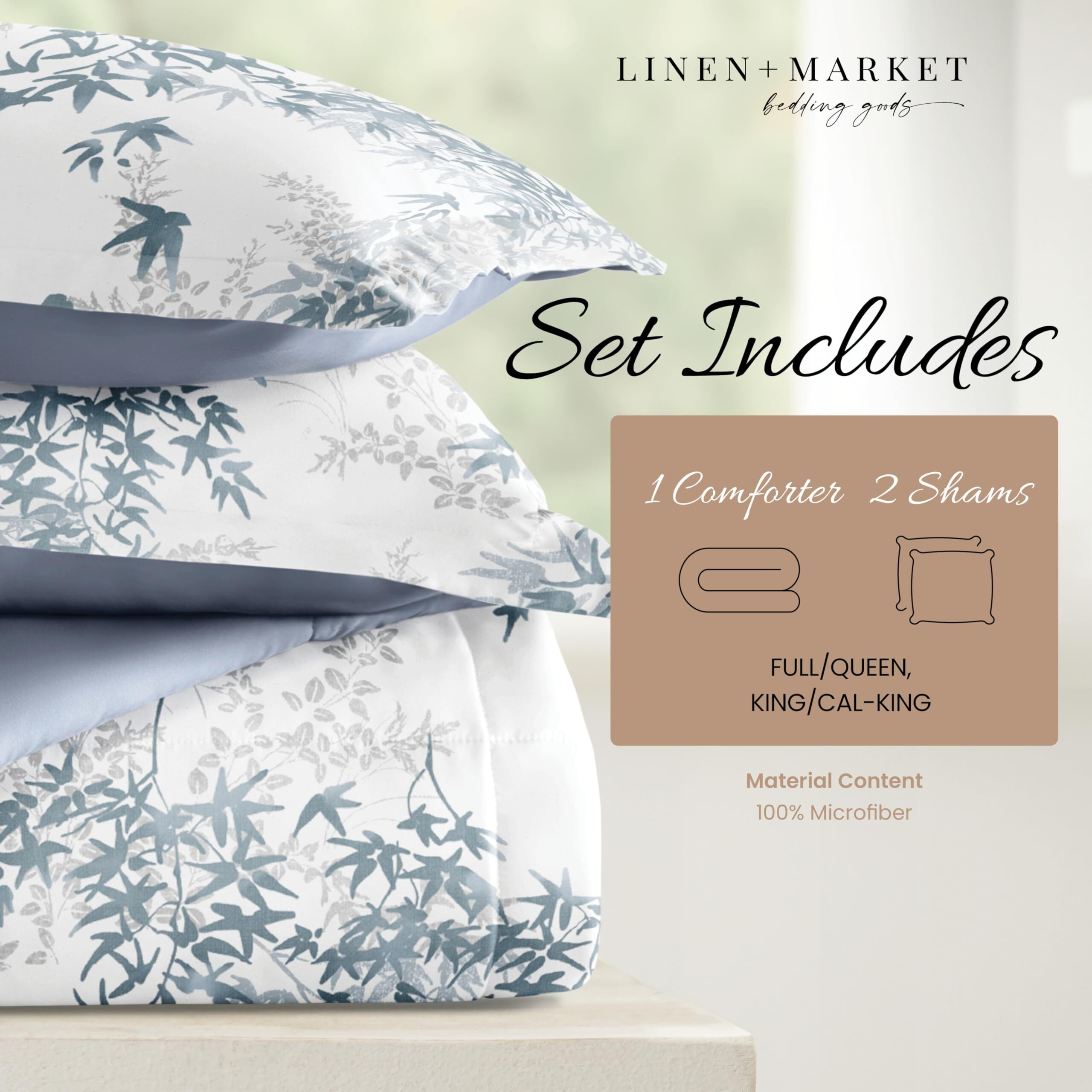 Linen Market Reversible Queen Size Comforter Set (3 Piece) - Soft And Lightweight Down Alternative Comforter Queen Set - This Includes Your Queen Comforter And 2 Pillow Shams