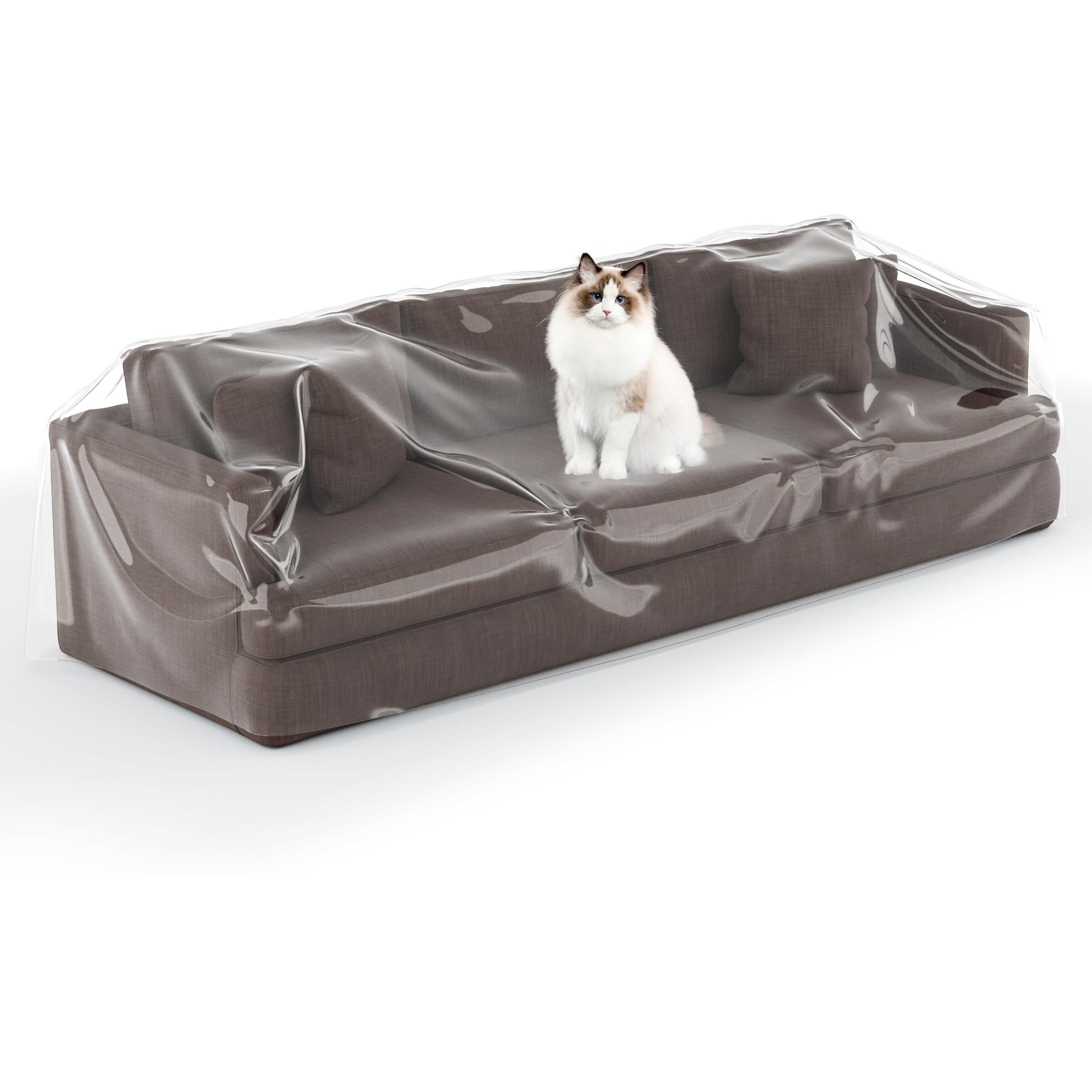 Imperius Clear Thick Heavy Duty Water Resistant Sofa/Couch Cover,Waterproof Plastic Shield Covers For Couch,Vinyl Sofa Cover To Prevent Scratching By Dogs And Cats