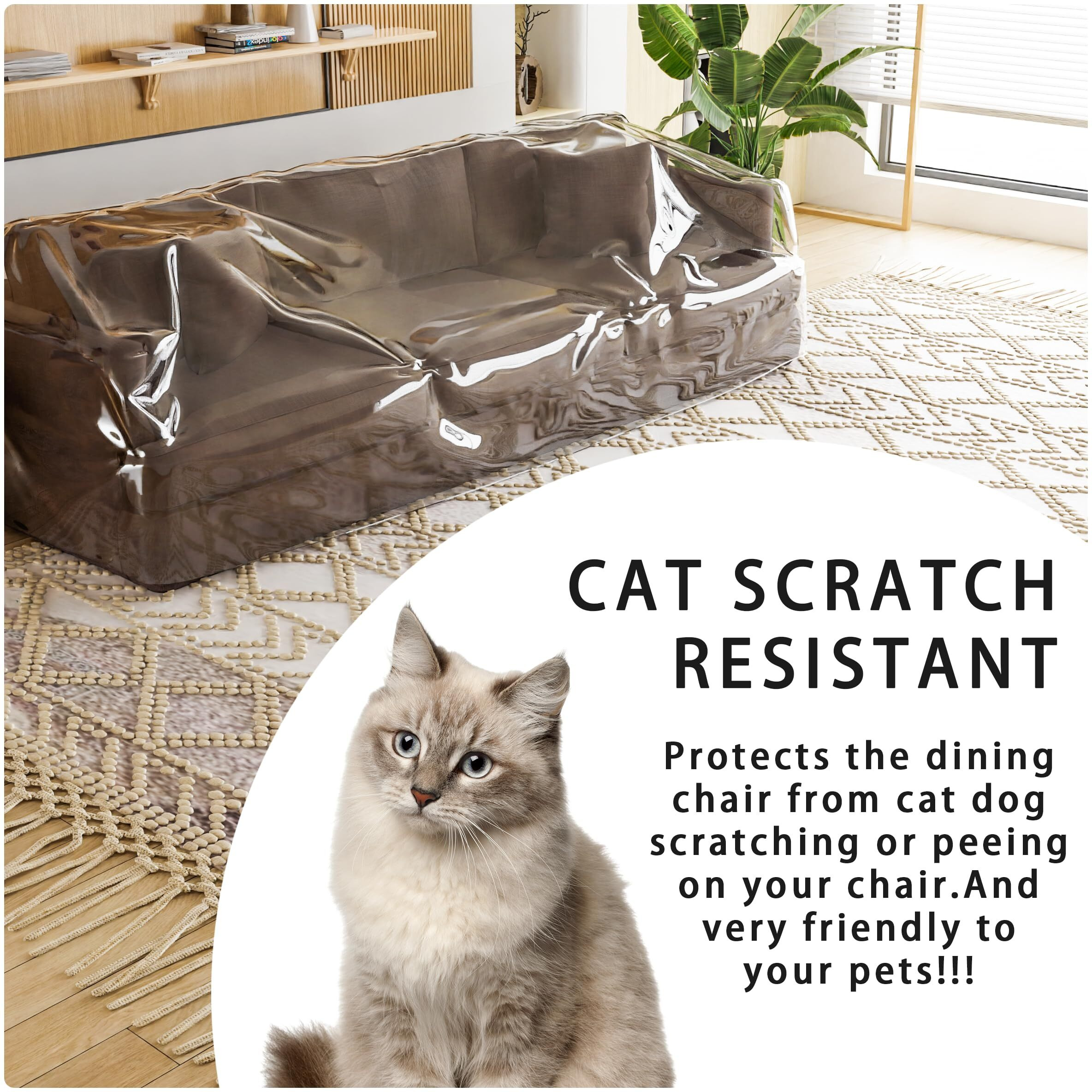 Imperius Clear Thick Heavy Duty Water Resistant Sofa/Couch Cover,Waterproof Plastic Shield Covers For Couch,Vinyl Sofa Cover To Prevent Scratching By Dogs And Cats