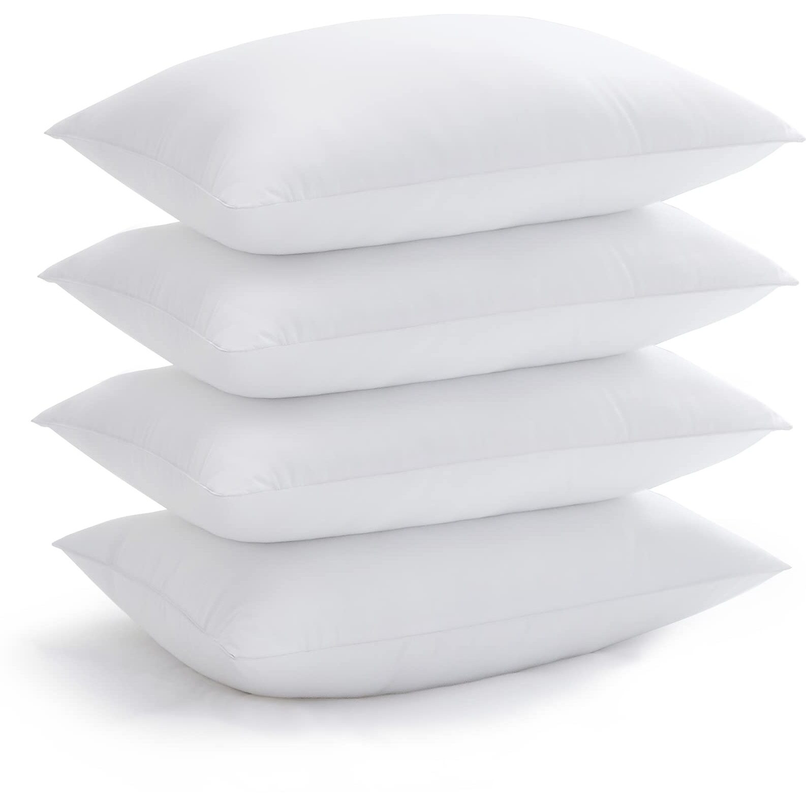 Acanva Bed Pillows For Sleeping, Cooling Hotel Quality With Premium Soft 3D Down Alternative Fill For Back, Stomach Or Side Sleepers, Standard (Pack Of 4), White 4 Count