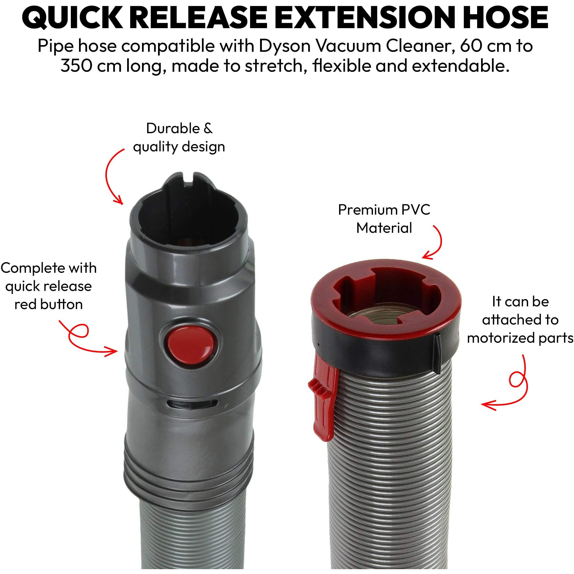 Upgraded Replacement Dyson Vacuum Hose Assembly | Designed To Fit Dyson Dc40 Dc41 Dc65 Up13 Up14 Up20 Models Upright Vacuum Cleaner