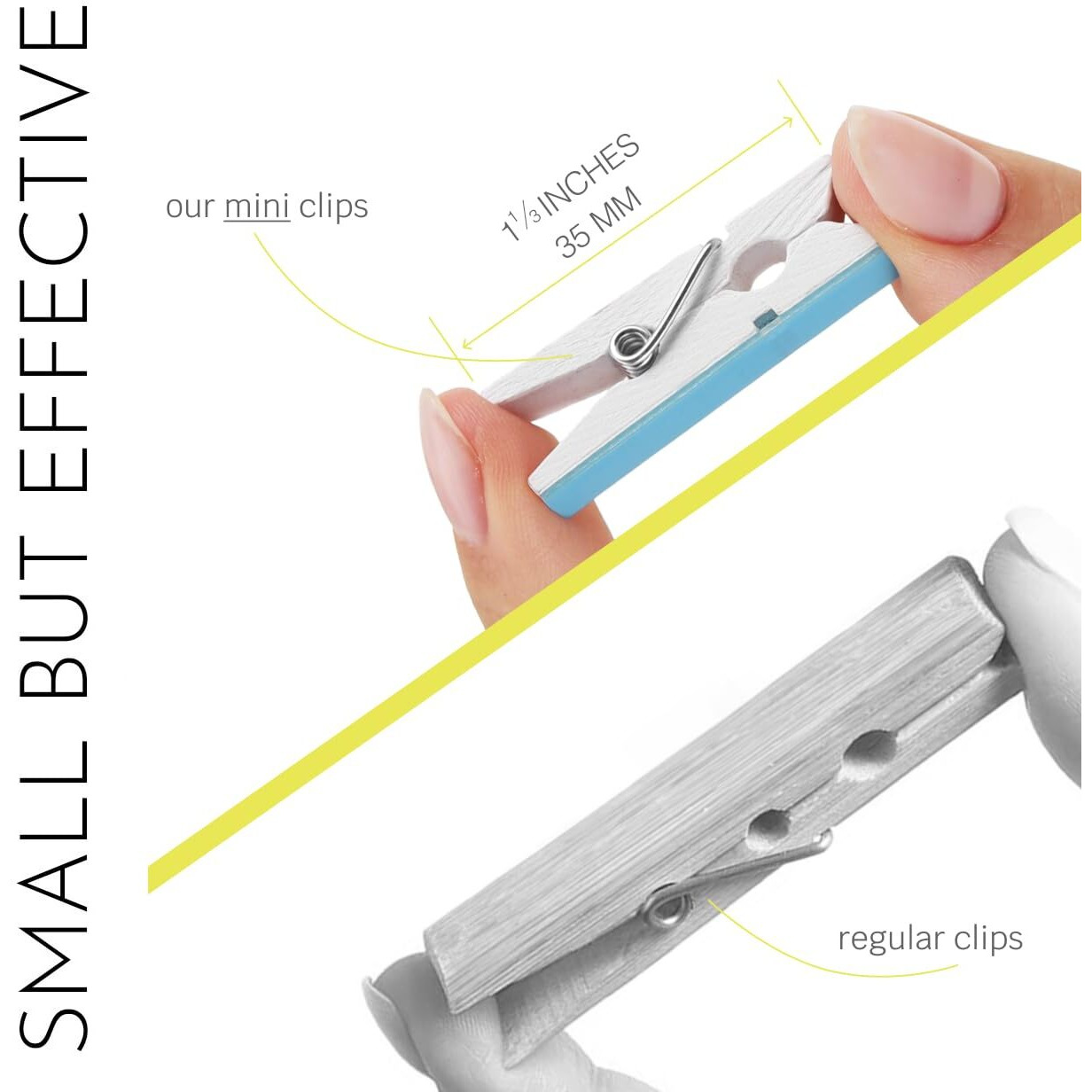 20 Pack Mini Self Adhesive Clips For Pictures - White Wood Clip Photo Holders For Wall, Poster Hanger, Photo Cards Hanging Display Board & Picture Boards, Artwork Photos Holders Card Room Decor