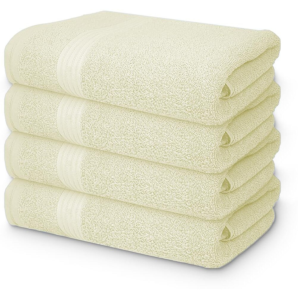 Textila 100% Cotton Extra Large Bath Towels - 30X60 (4-Pack, Ivory) - Highly Absorbent, Super Soft, And Luxurious For Bathroom, Pool, Gym, Spa, And Hotel Use