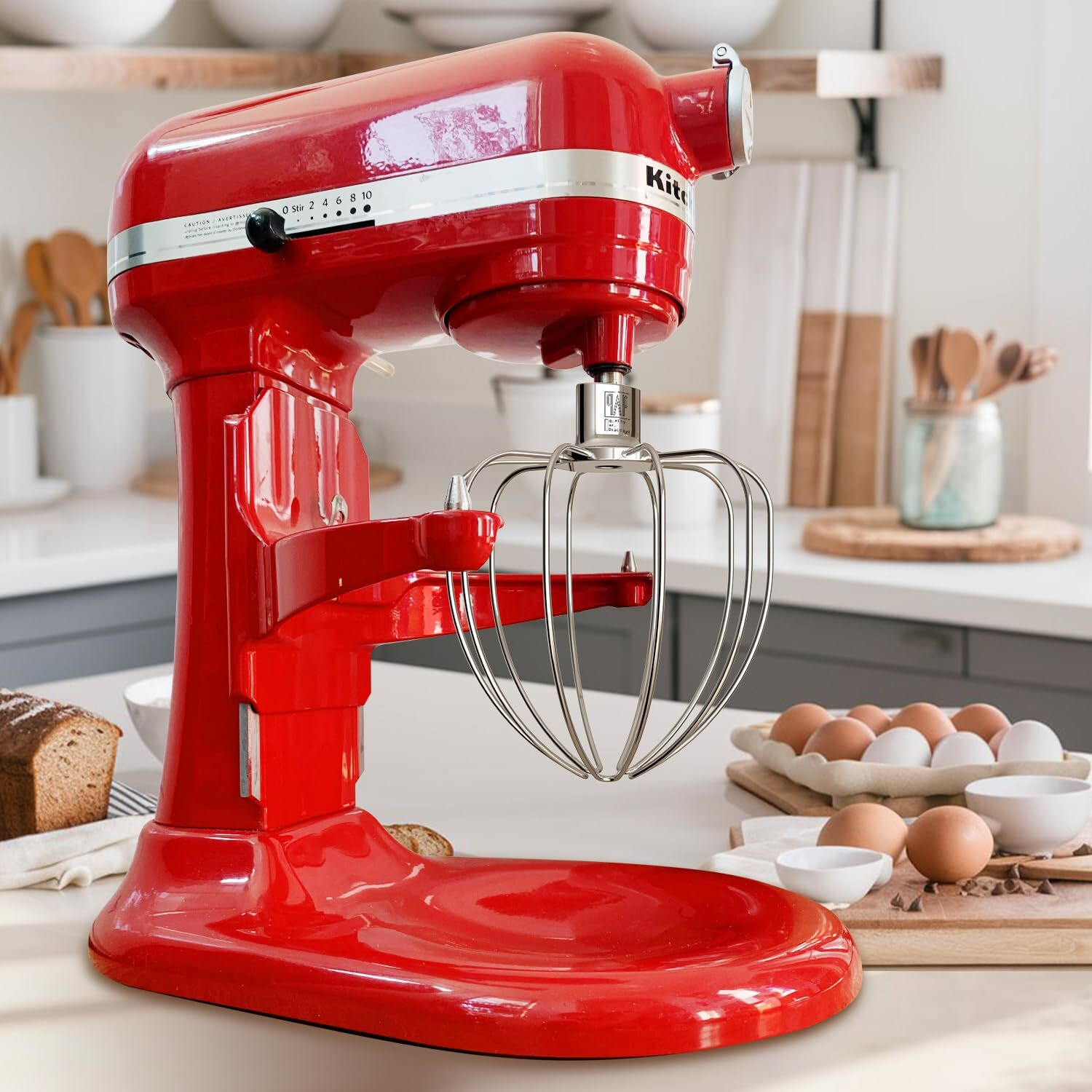 Heavy Duty Whisk Attachment For Kitchenaid 5Plus-6Qt Bowl-Lift Stand Mixers- Extra Thick Stainless Steel Wire Whip For Fast Whipping, Perfect For Large Batches, Dishwasher Safe