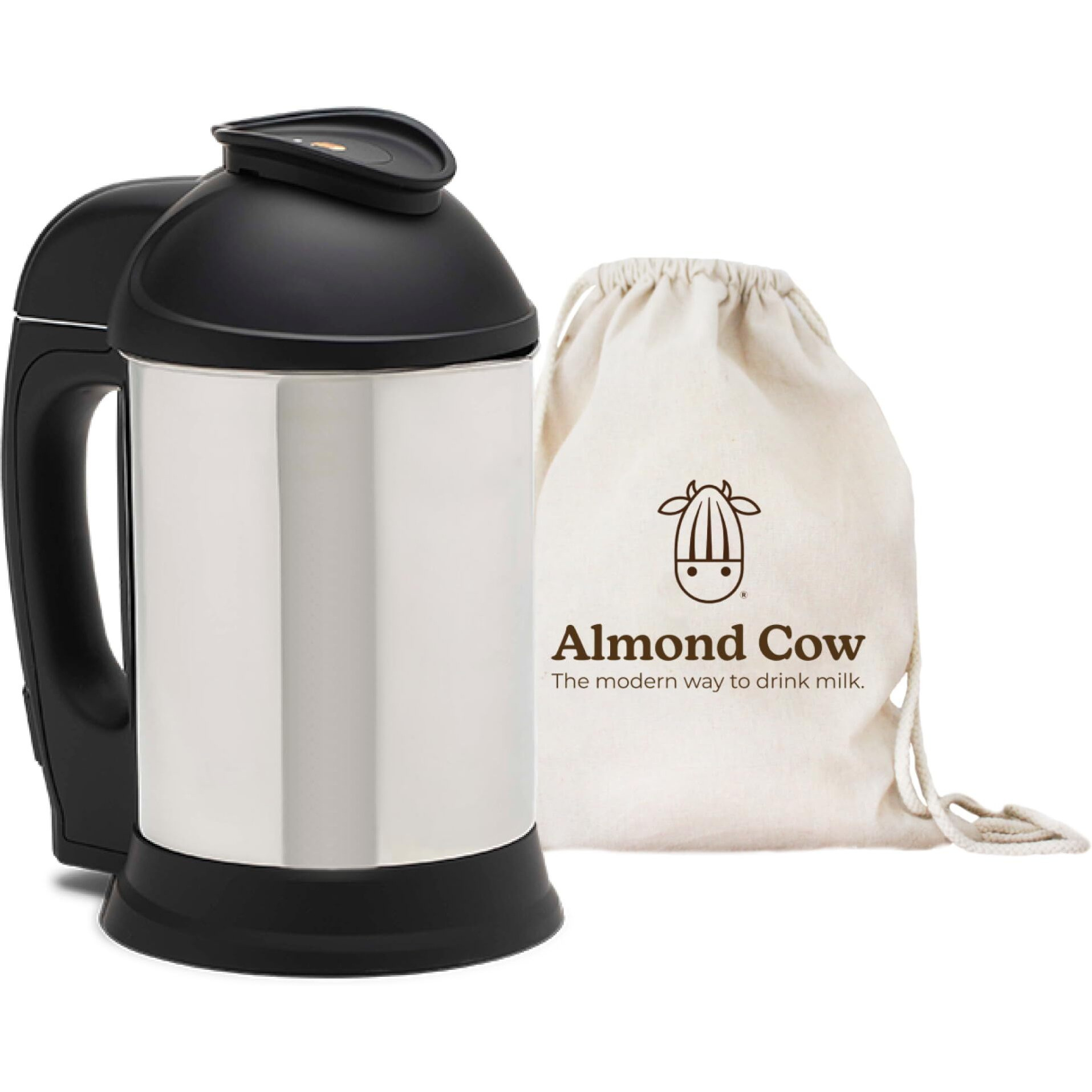 Almond Cow Nut Milk Maker Machine, Plant Based Maker For Homemade Almond, Oat, Cashew Nut Milks & More, Stainless Steel Food Machines, 5-6 Cups Per Batch, 120V