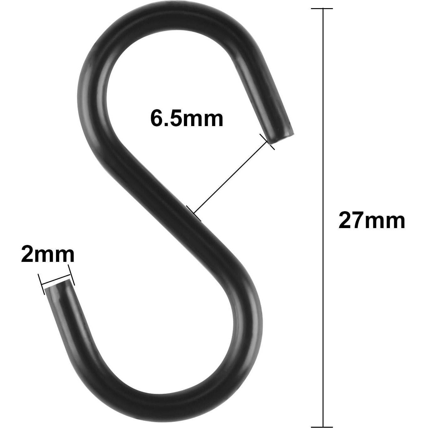 Senkary 100 Pieces 1 Inch Mini S Hooks Small S Hooks Stainless Steel S Shaped Hooks For Crafts, Jewelry And Hanging (Black)