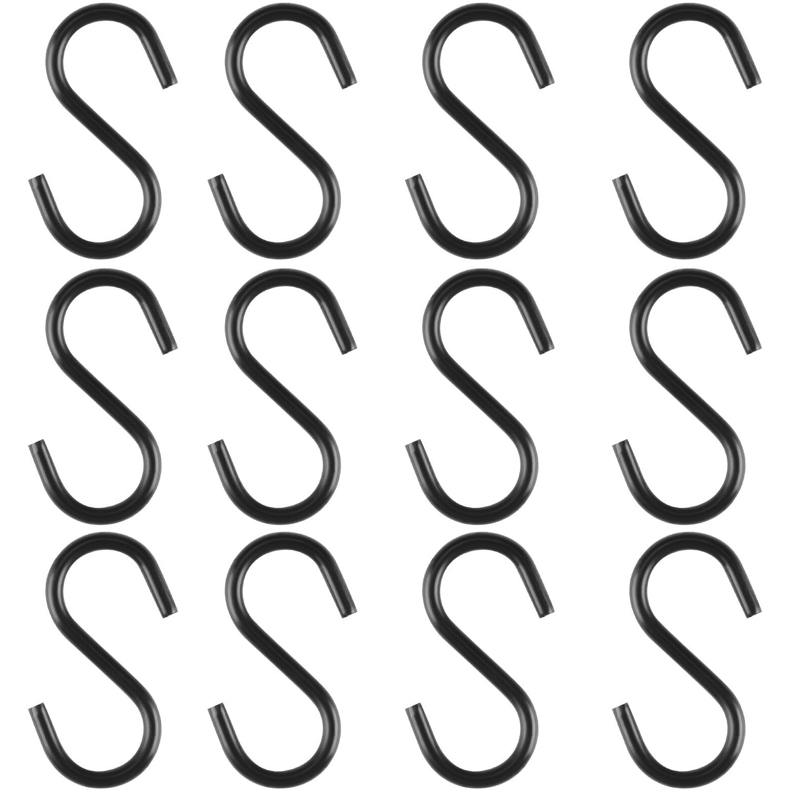 Senkary 100 Pieces 1 Inch Mini S Hooks Small S Hooks Stainless Steel S Shaped Hooks For Crafts, Jewelry And Hanging (Black)