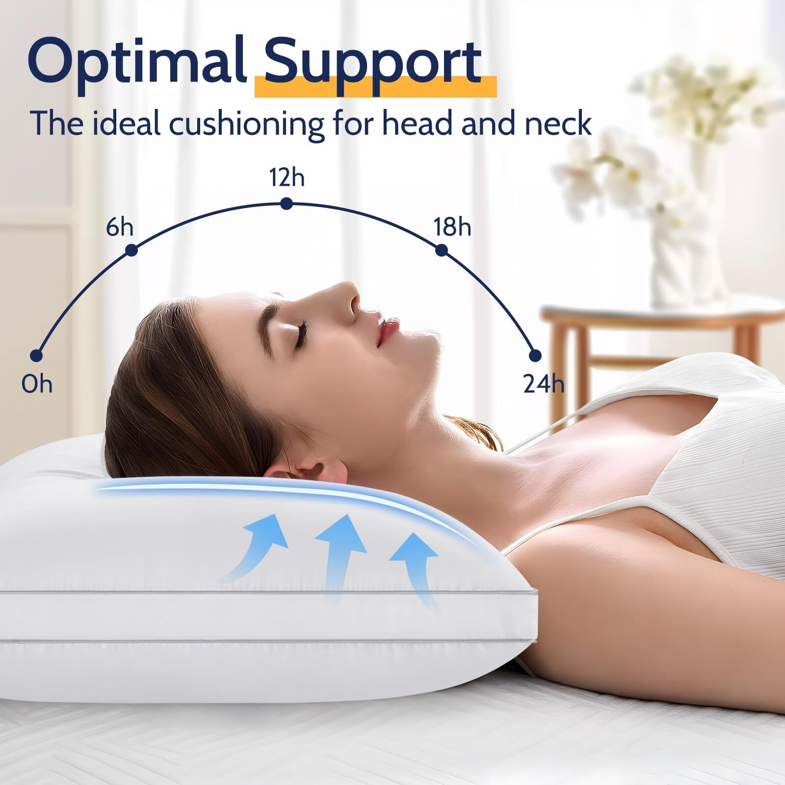 King Size Pillows Set Of 2, Pillows King Size 2 Pack For Sleeping, Luxury Hotel Quality Bed Pillows, Firm King Pillows With Premium Down Alternative For Back Stomach Side Sleepers, Machine Washable