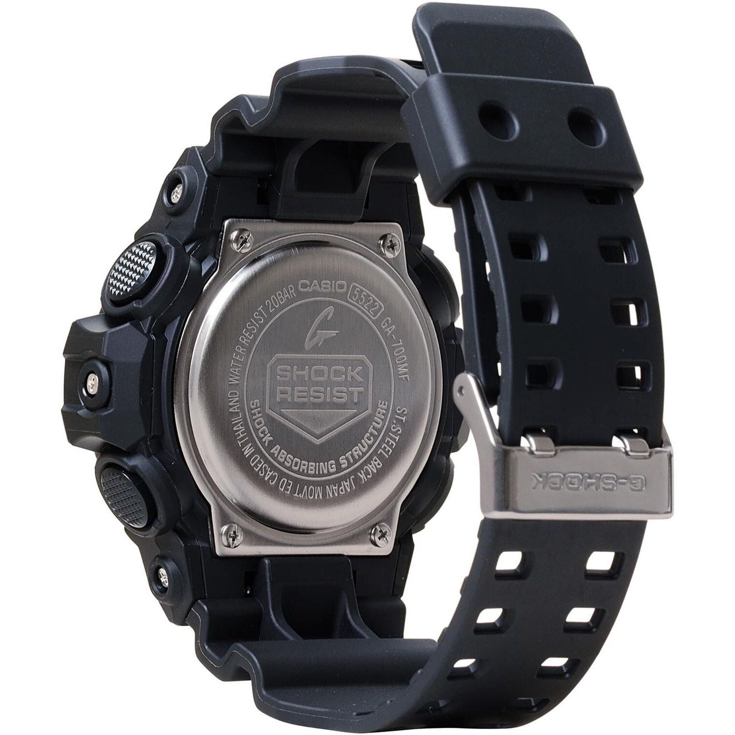G-Shock Casio Ga-700 Series Analog-Digital Multi-Color Black Resin Watch 57.5Mm - Ga700Mf-1A