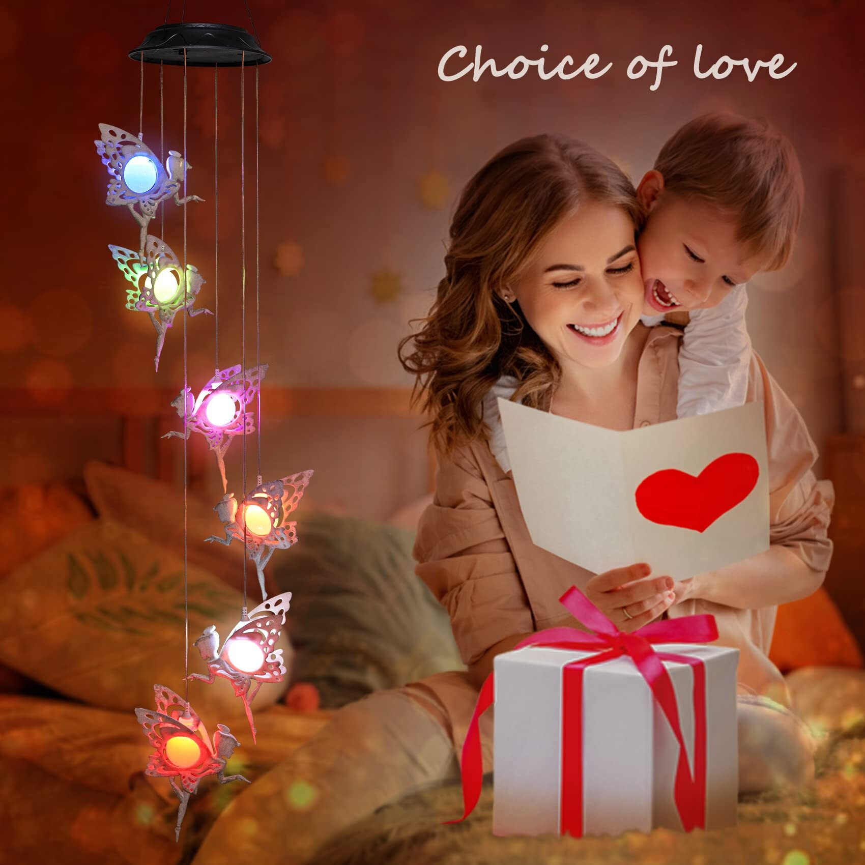 Tryme Solar Wind Chimes For Outside Changing Colors Fairy Wind Chime Lights Windchimes Outdoors Unique Decorative Mobile Gifts For Mother's Day Thanksgiving Christmas Birthday