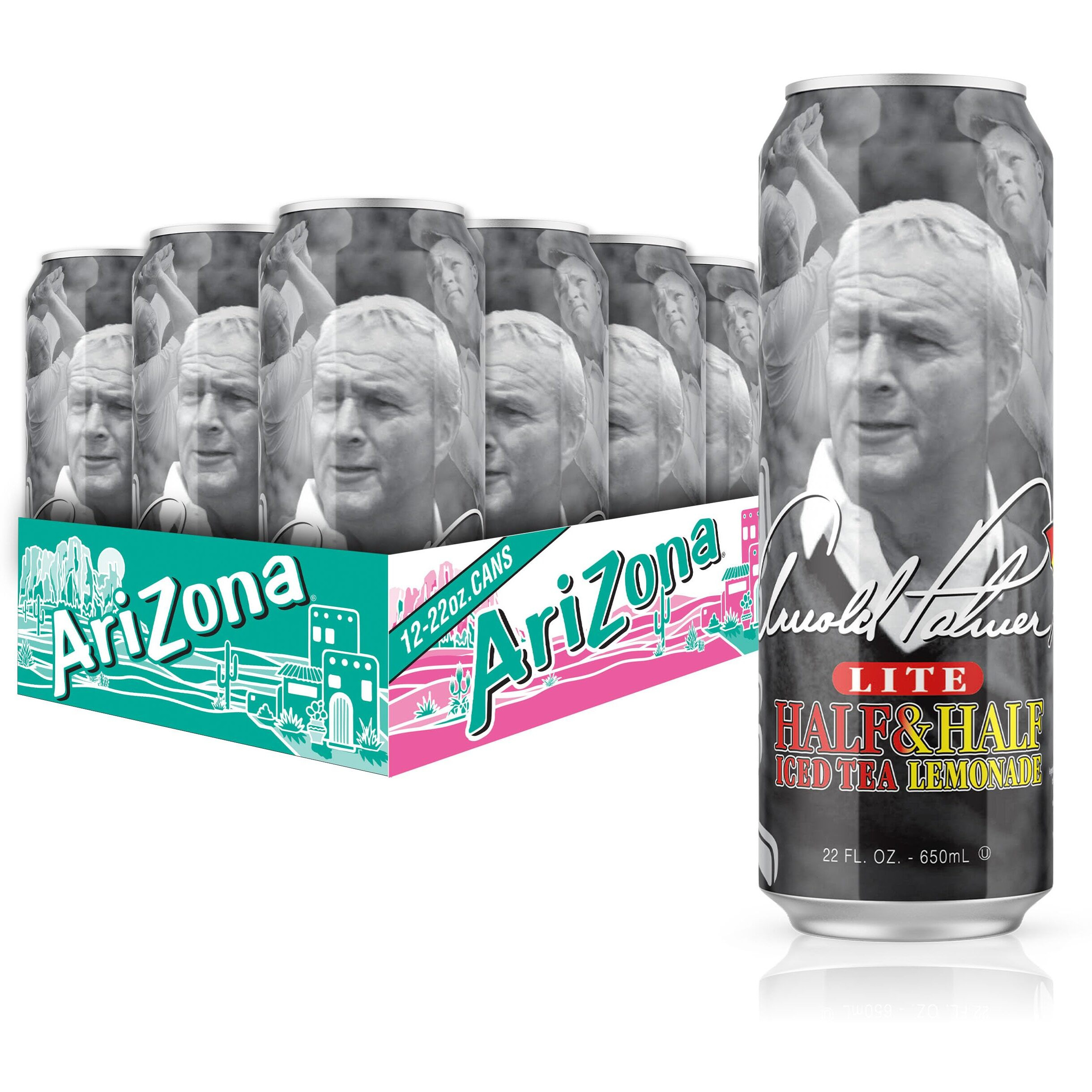 Arizona Arnold Palmer Half And Half - Big Can, 22 Fl Oz (Pack Of 12)