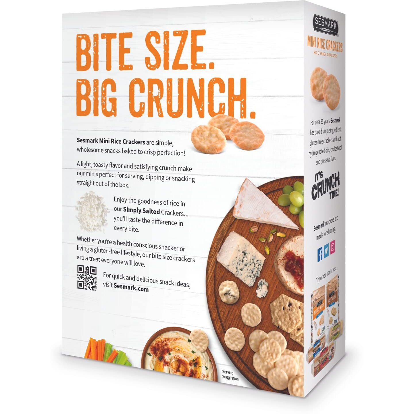 Sesmark Mini Rice Crackers Simply Salted - Gluten Free Rice Crackers Non Gmo Project Verified - 5.25 Oz. (Pack Of 6)