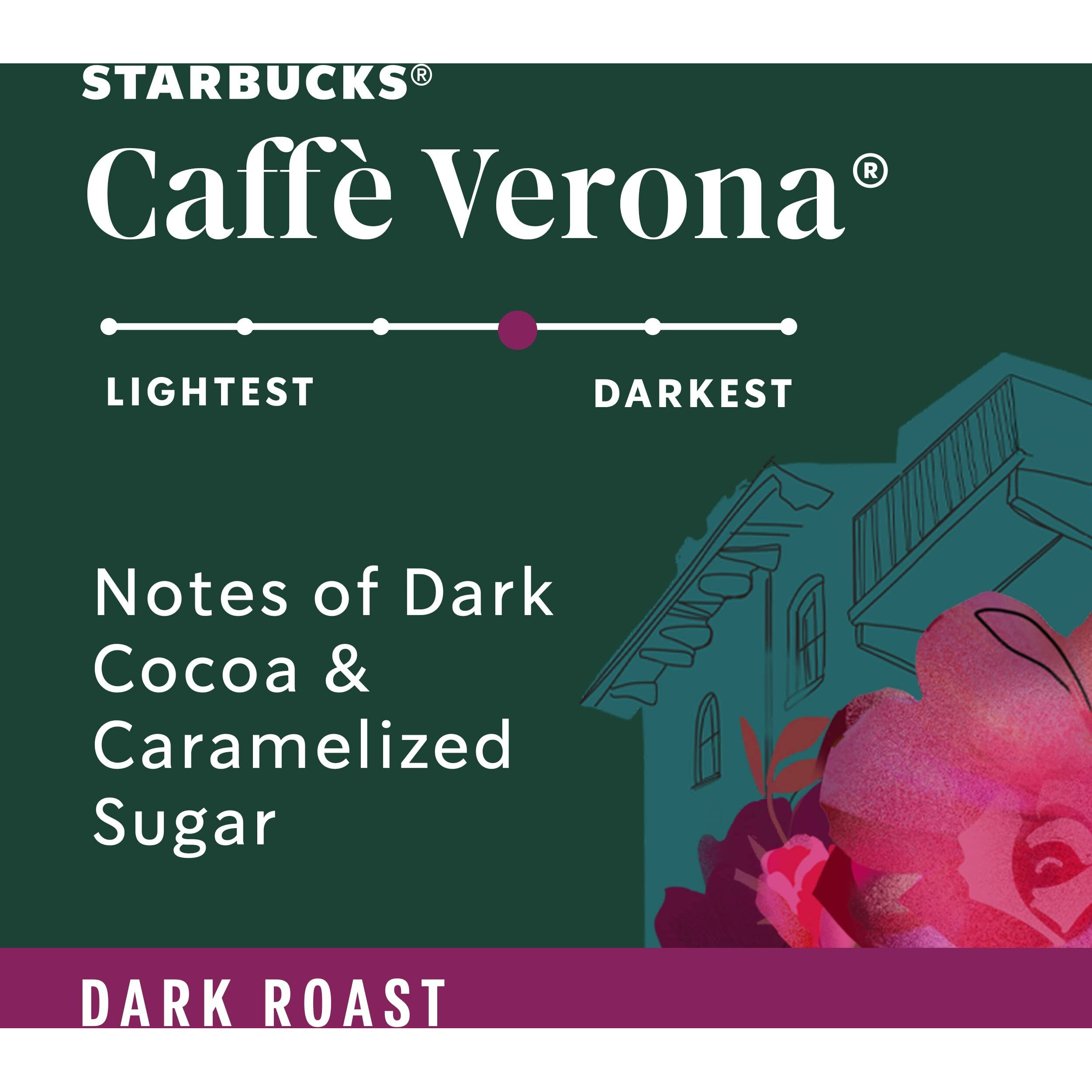 Starbucks Whole Bean Coffee, Dark Roast Coffee, Caff Verona, 100% Arabica, 1 Bag (18 Oz)
