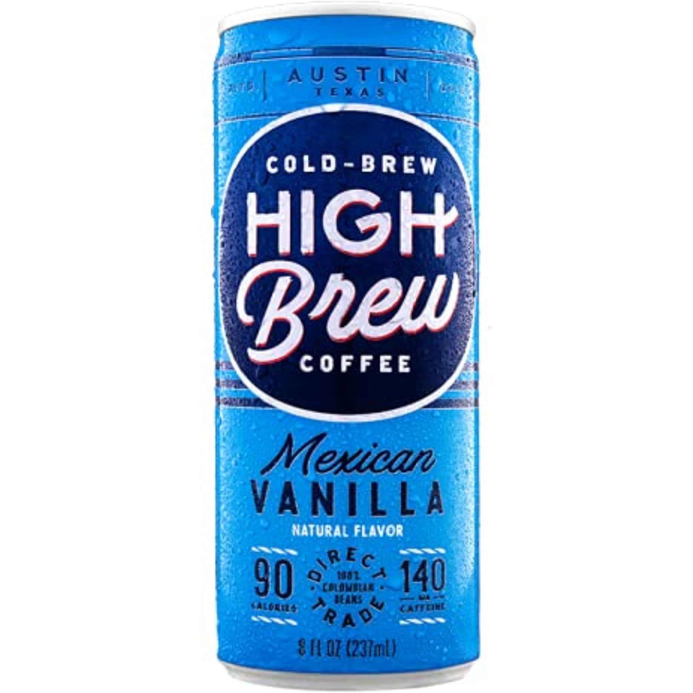 High Brew Coffee, Cold Brew Coffee, Mexican Vanilla, 8 Fl Oz, Ready-To-Drink (Pack Of 12)