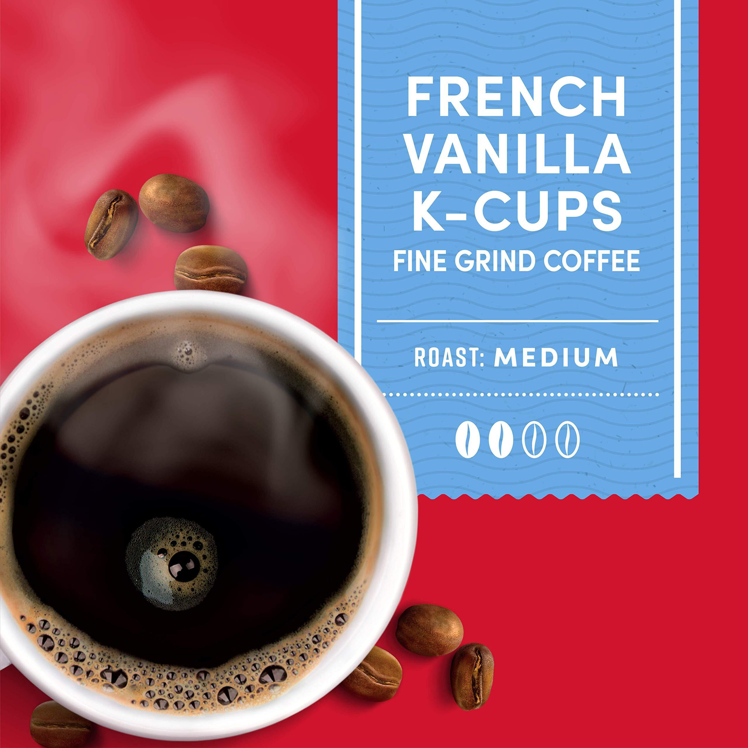 Tim Hortons French Vanilla Coffee, Single-Serve K-Cup Pods Compatible With Keurig Brewers, 72Ct K-Cups,Red 12 Count (Pack Of 6)