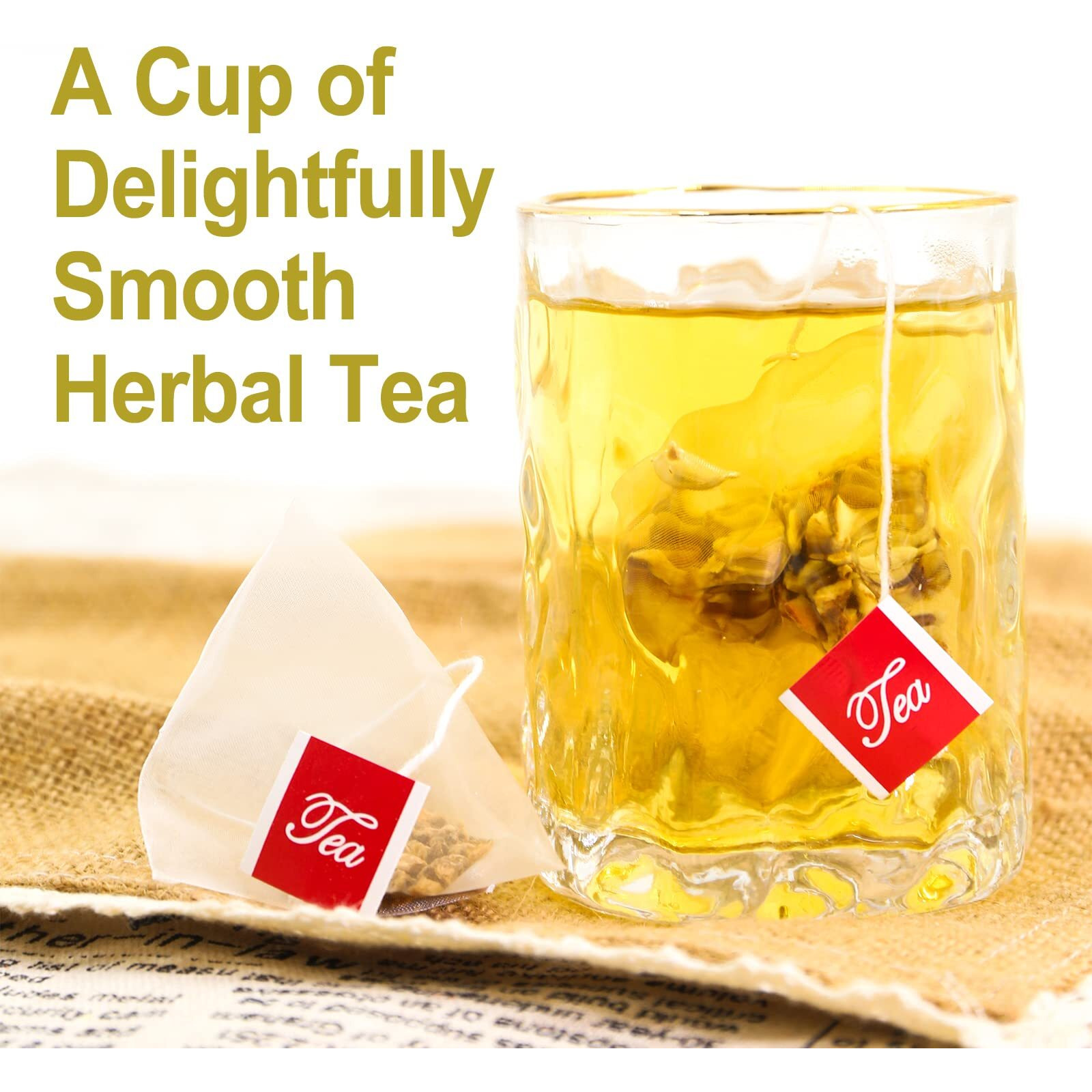 Fullchea - Burdock Root Tea Bags, 40 Teabags, 2.5G/Bag - Premium Burdock Root - Non-Gmo - Naturally Caffeine-Free Herbal Tea - Aid In Digestion & Improving Liver Health