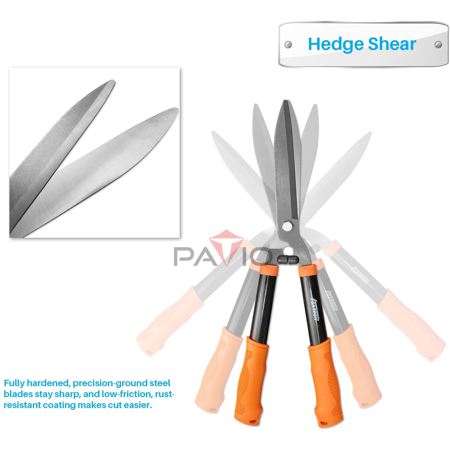 Patio Paradise Garden 3 Piece Tree And Shrub Lopper-Shears-Purner Set, Garden Tool Set Tree Trimmer Branch Cutter Kit