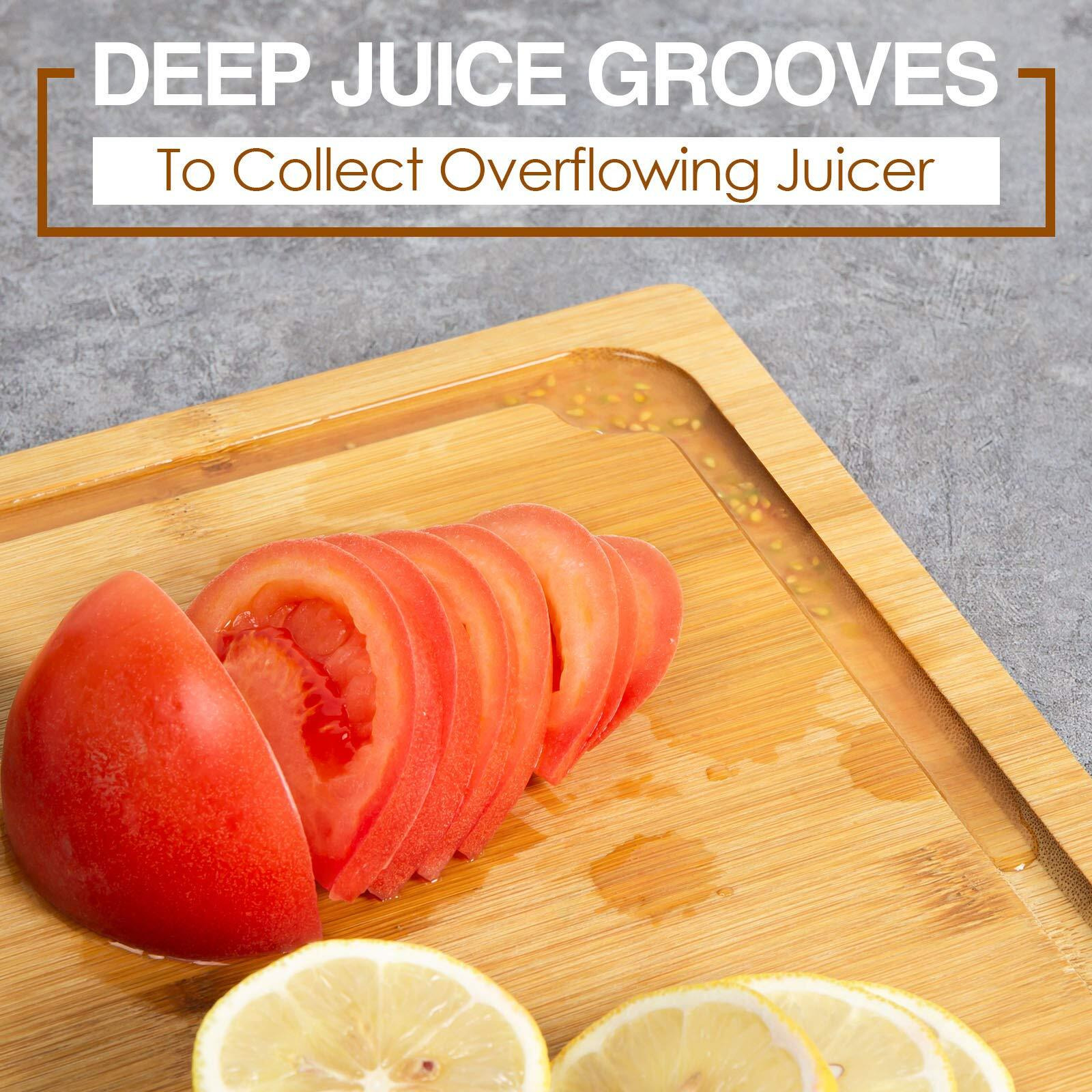 Extra Large Cutting Board, 17.6"" Bamboo Cutting Boards For Kitchen With Juice Groove And Handles Kitchen Chopping Board For Meat Cheese Board Heavy Duty Serving Tray, Xl, Empune